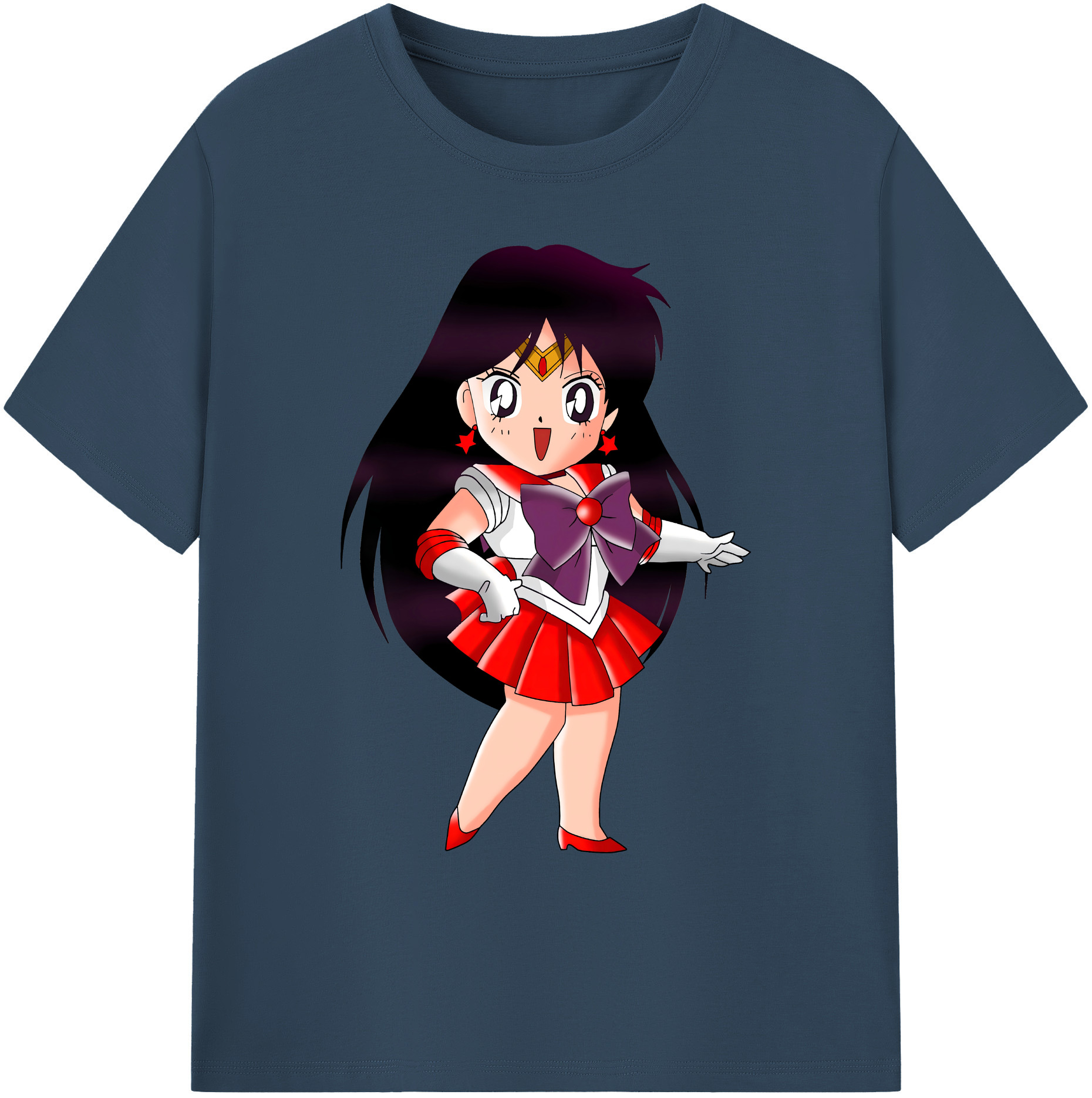 （画像用） 美少女戦士セーラームーン 火野レイ ひの レイ Sailor Moon Hino Rei （セーラーマーズ,Sailor Mars） 綿100％ メンズ半袖Tシャツ｜肌触りやわらか＆通気性