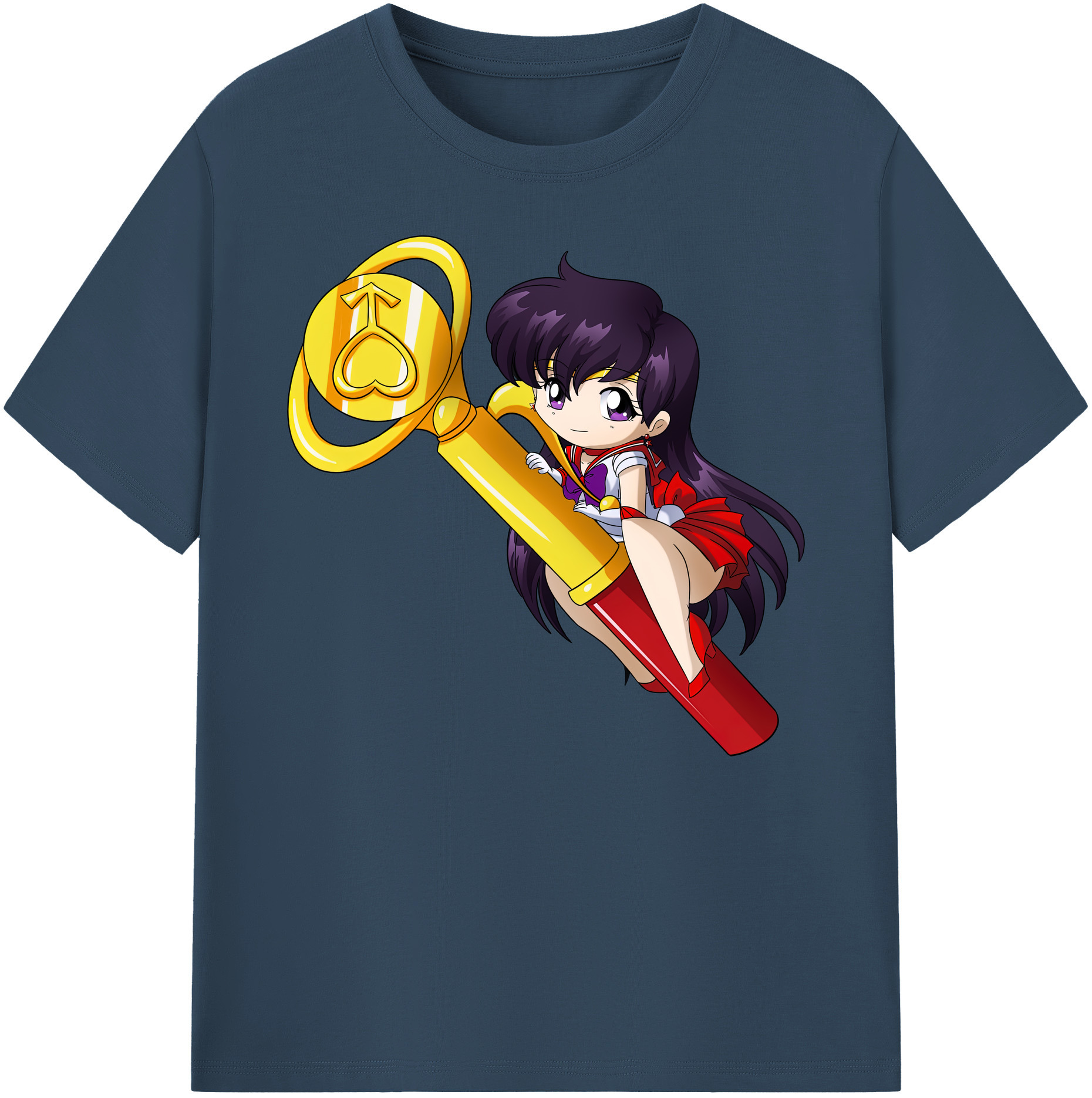 （画像用） 美少女戦士セーラームーン 火野レイ ひの レイ Sailor Moon Hino Rei （セーラーマーズ,Sailor Mars） 綿100％ メンズ半袖Tシャツ｜肌触りやわらか＆通気性