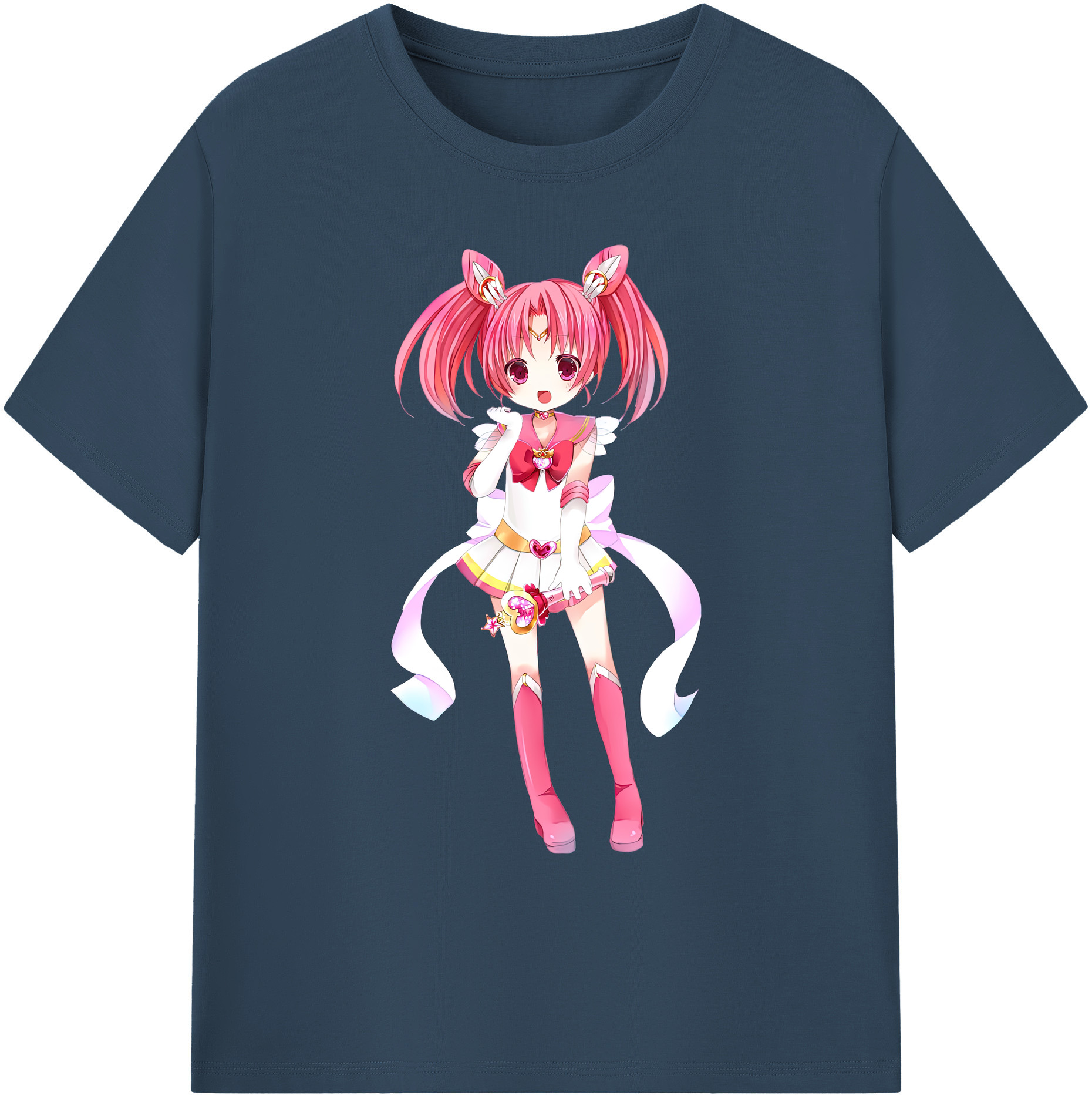 （画像用） 美少女戦士セーラームーン ちびうさ Sailor Moon Chibiusa Tsukino Usagi Small Lady Serenity 綿100％ メンズ半袖Tシャツ｜肌触りやわらか＆通気性