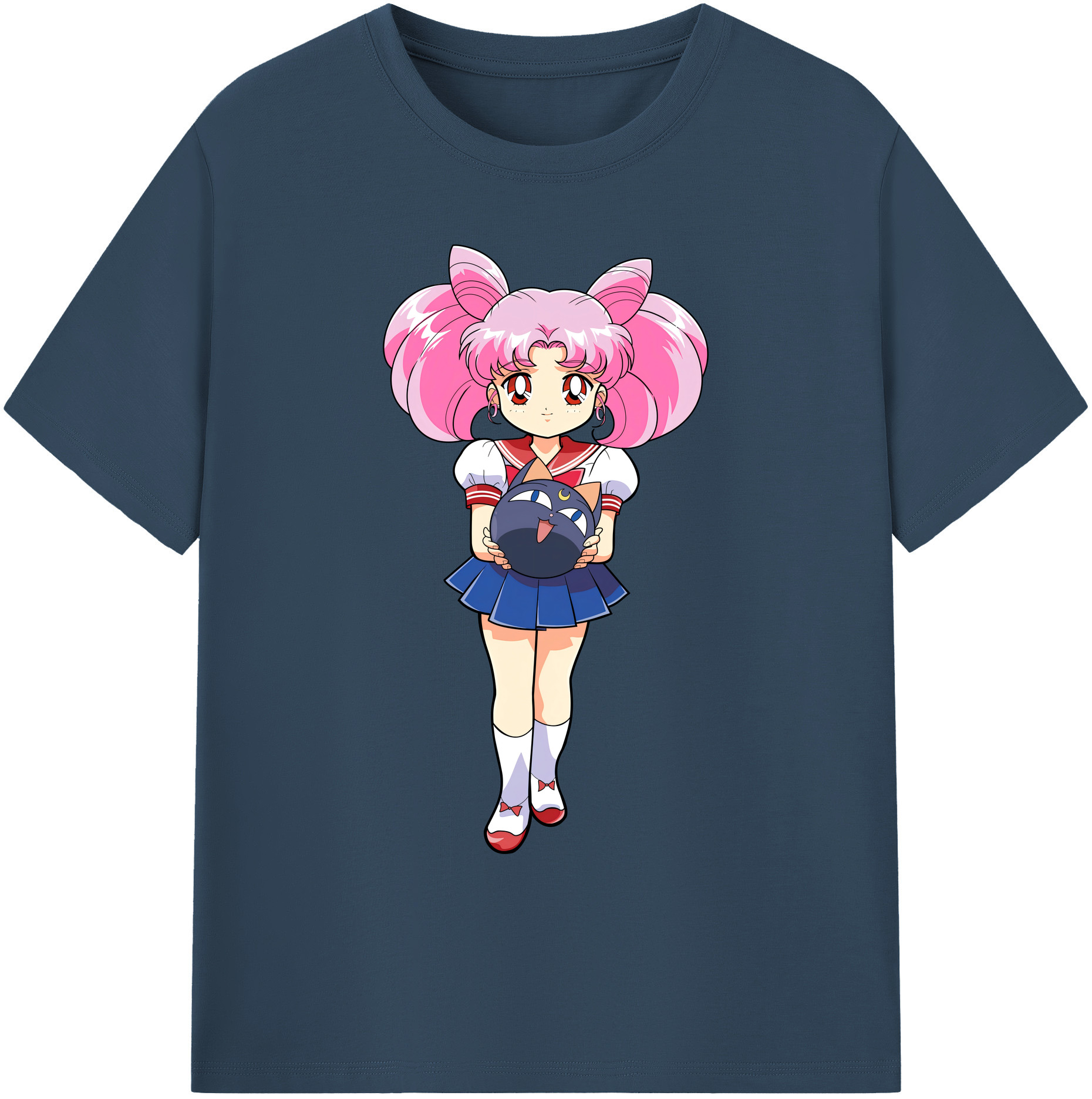 （画像用） 美少女戦士セーラームーン ちびうさ Sailor Moon Chibiusa Tsukino Usagi Small Lady Serenity 綿100％ メンズ半袖Tシャツ｜肌触りやわらか＆通気性