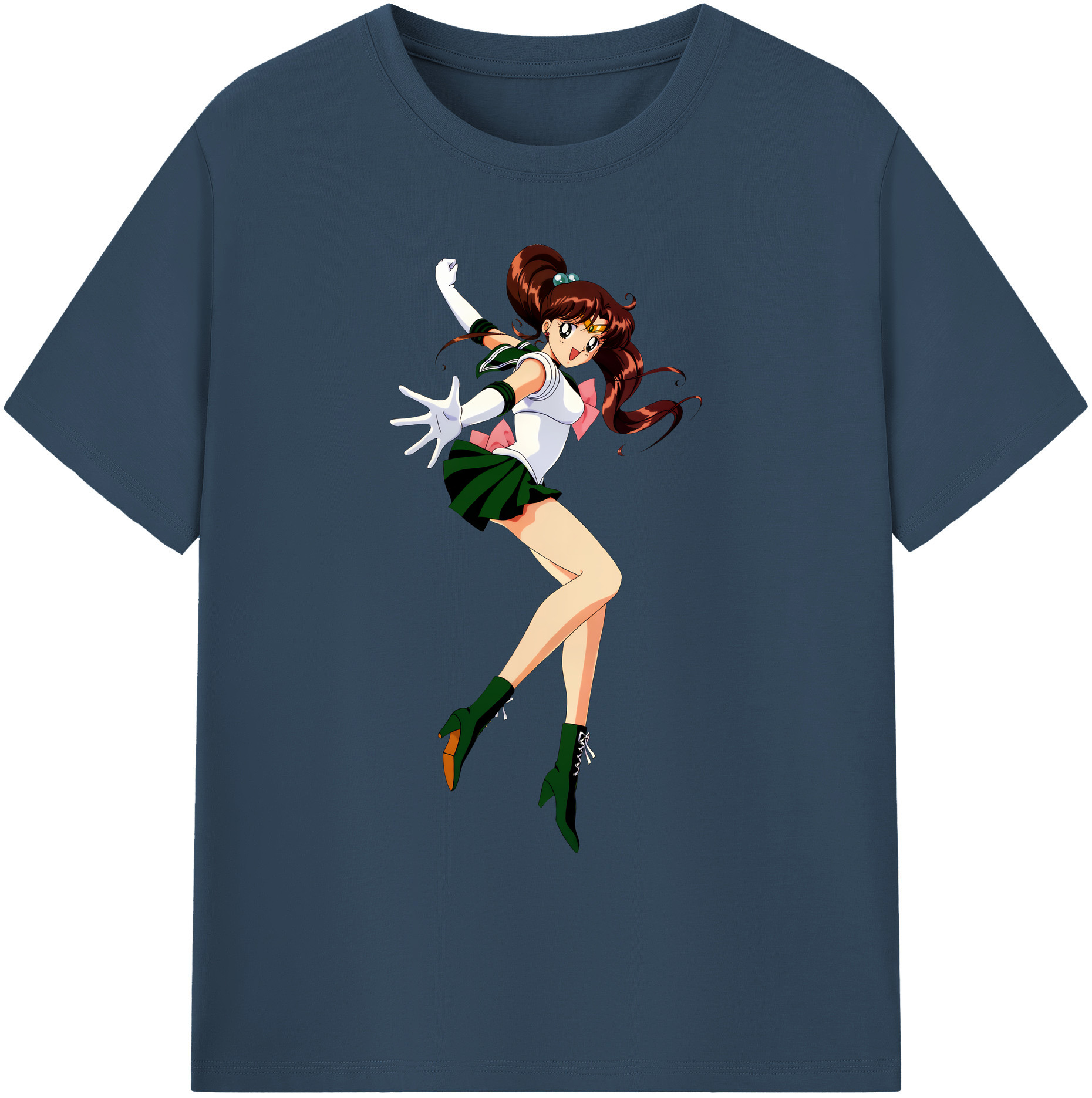 （画像用） 美少女戦士セーラームーン 木野 まこと きの まこと Sailor Moon Kino Makoto （セーラージュピター；Sailor Jupiter） 綿100％ メンズ半袖Tシャツ｜肌触りやわらか＆通気性