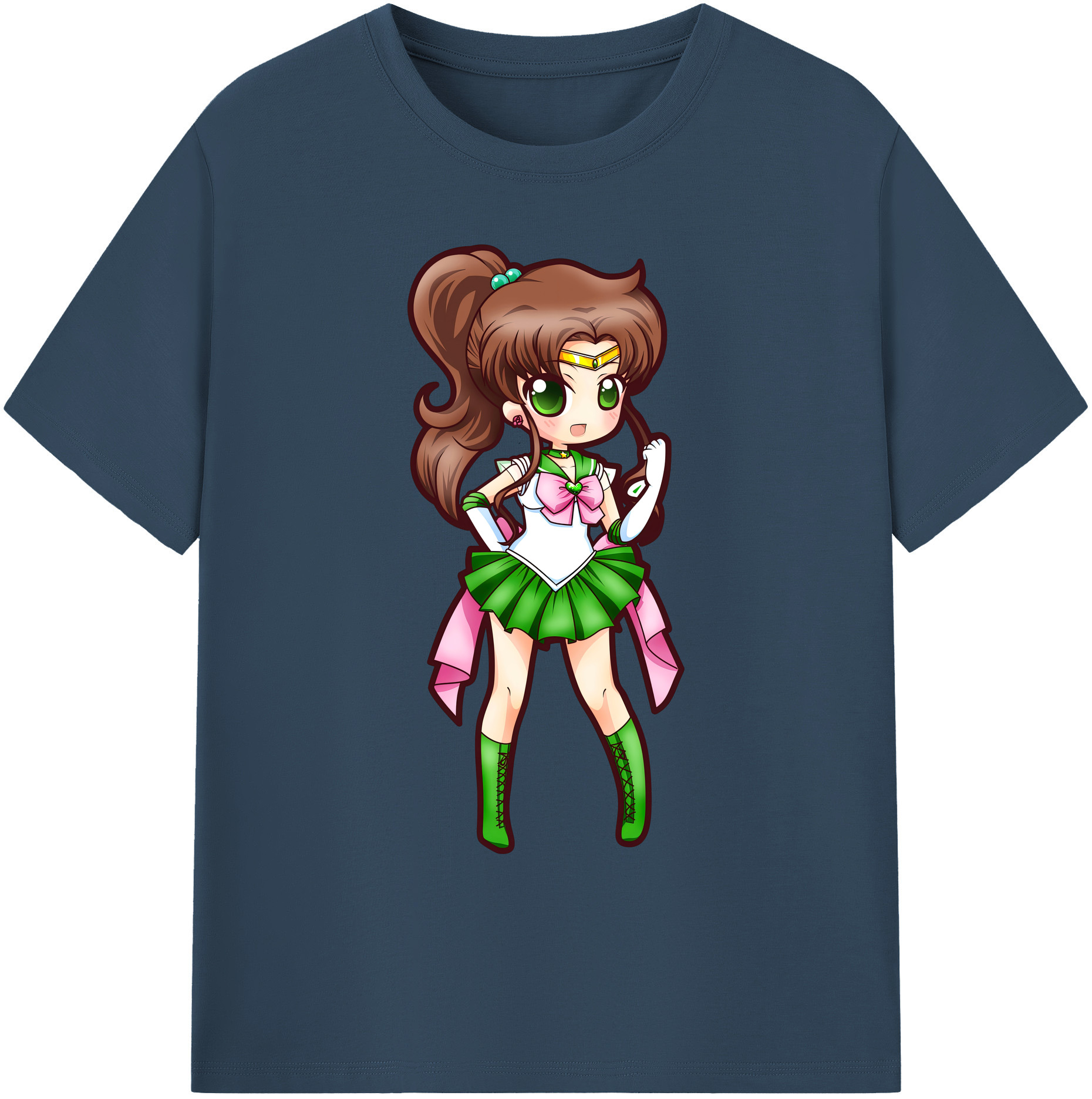 （画像用） 美少女戦士セーラームーン 木野 まこと きの まこと Sailor Moon Kino Makoto （セーラージュピター；Sailor Jupiter） 綿100％ メンズ半袖Tシャツ｜肌触りやわらか＆通気性