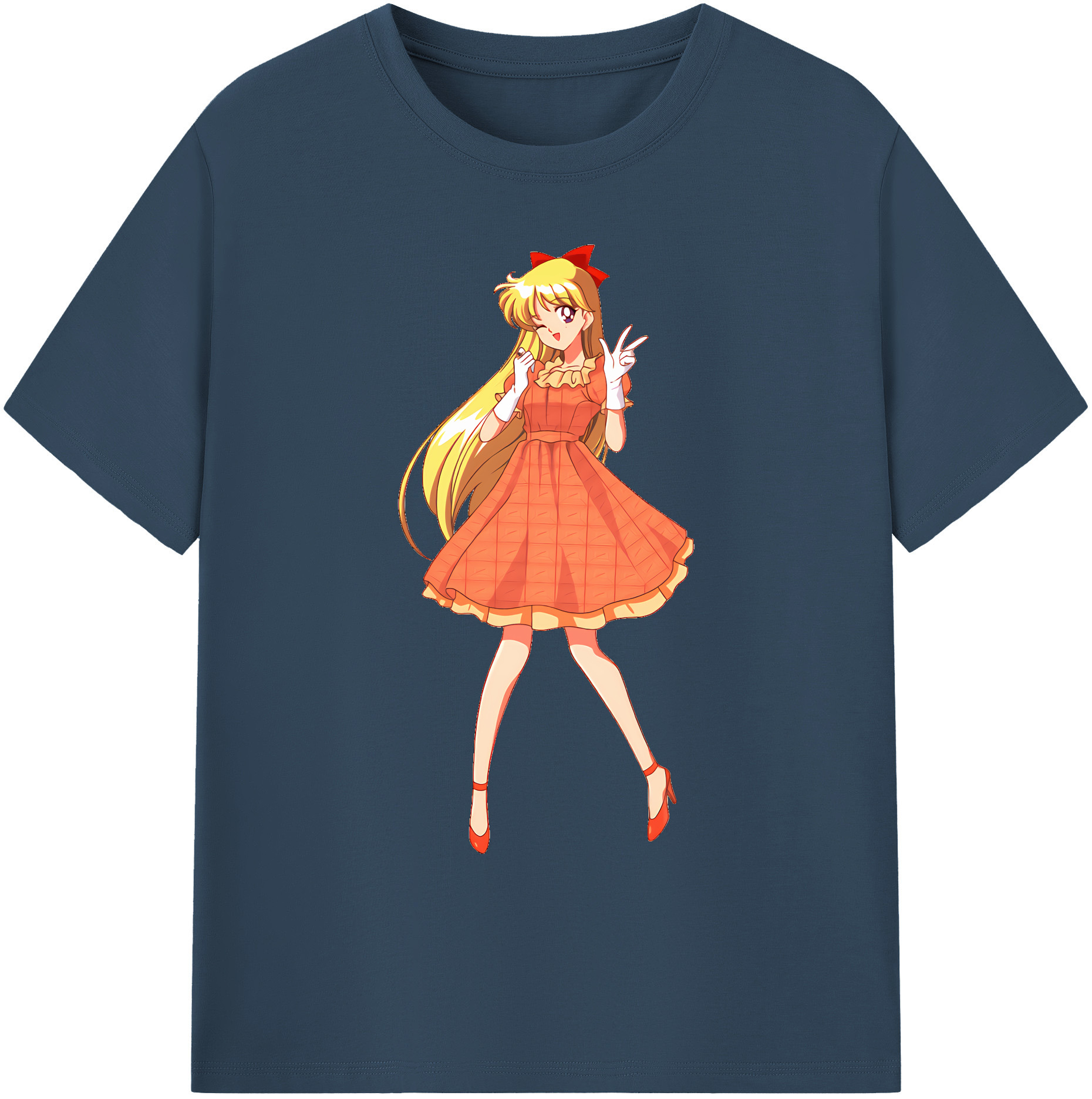 （画像用） 美少女戦士セーラームーン 愛野 美奈子 あいの みなこ Sailor Moon Aino Minako 綿100％ メンズ半袖Tシャツ｜肌触りやわらか＆通気性