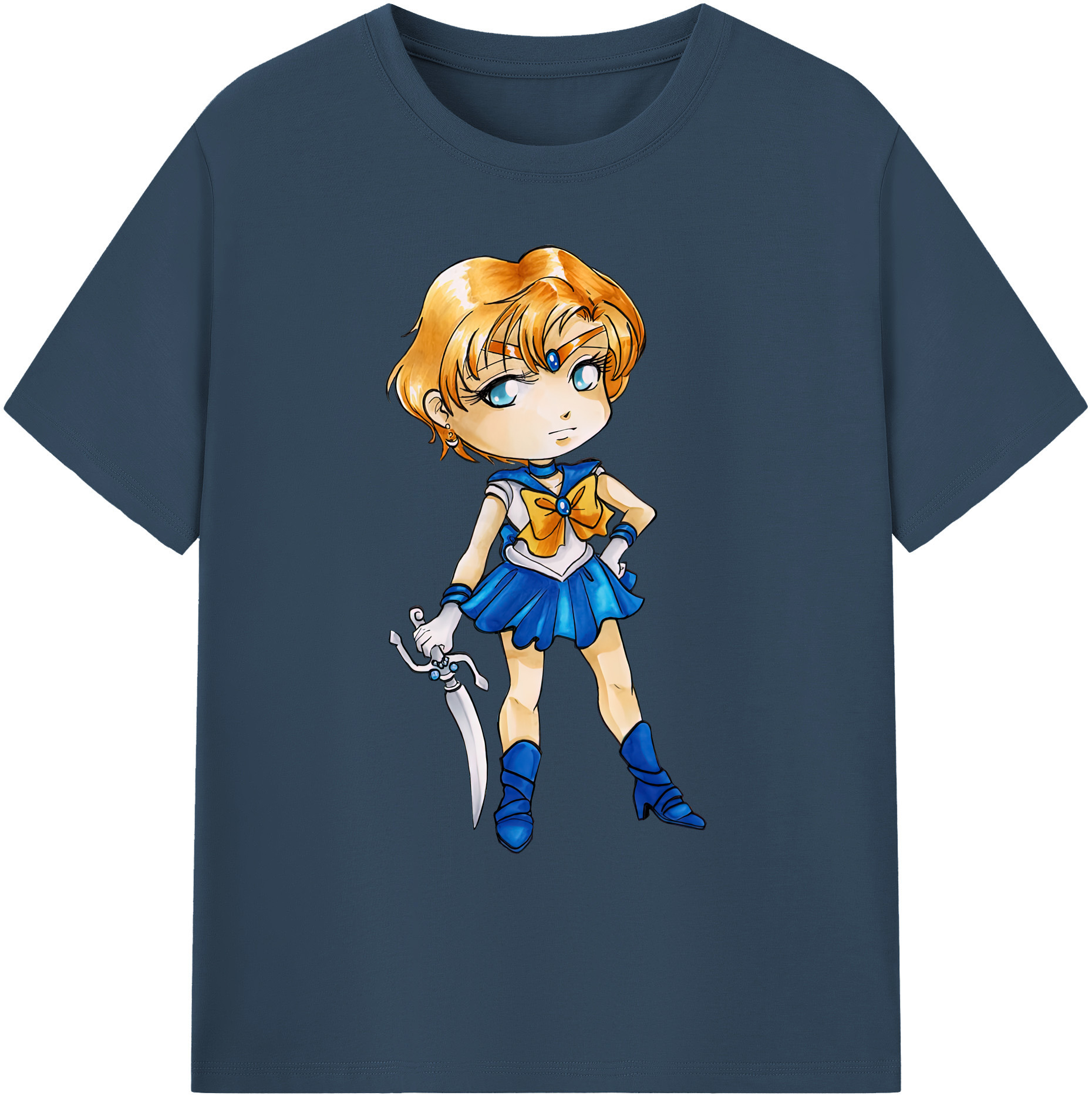 （画像用） 美少女戦士セーラームーン 天王はるか Sailor Moon Tenoh Haruka 綿100％ メンズ半袖Tシャツ｜肌触りやわらか＆通気性