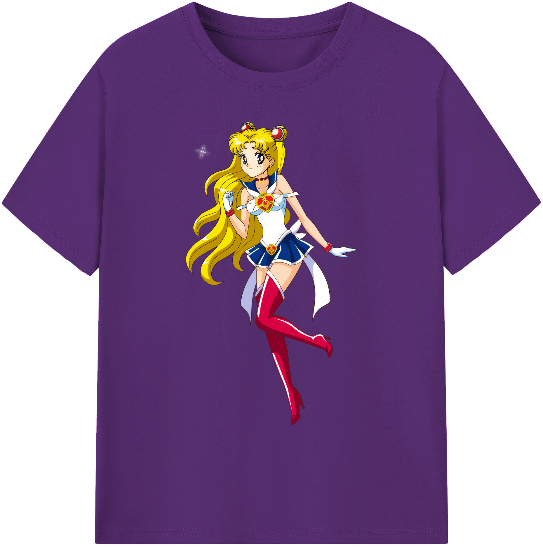 （画像用） 美少女戦士セーラームーン 月野 うさぎ つきの うさぎ Sailor Moon Tsukino Usagi 綿100％ メンズ半袖Tシャツ｜肌触りやわらか＆通気性