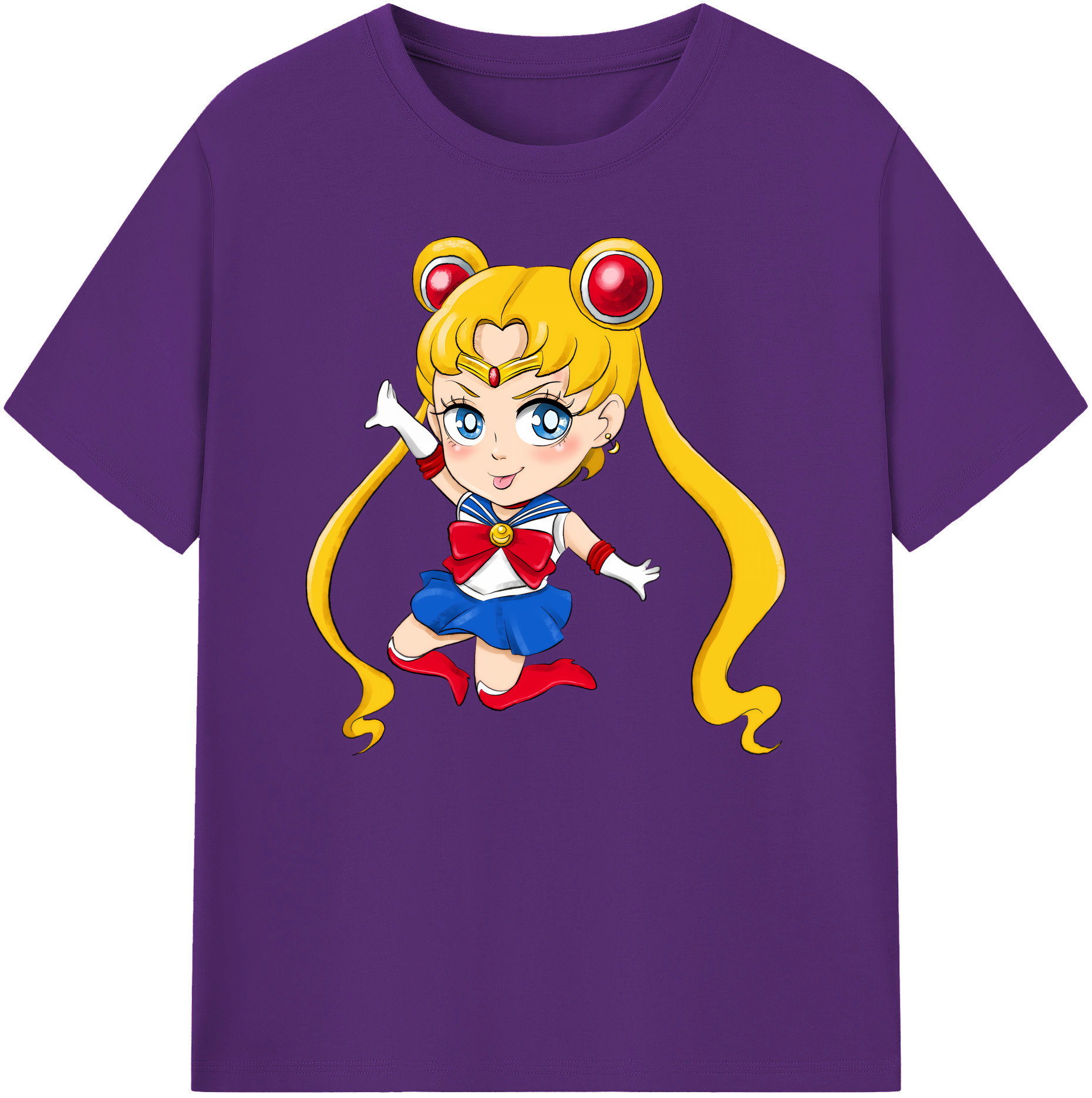 （画像用） 美少女戦士セーラームーン 月野 うさぎ つきの うさぎ Sailor Moon Tsukino Usagi 綿100％ メンズ半袖Tシャツ｜肌触りやわらか＆通気性