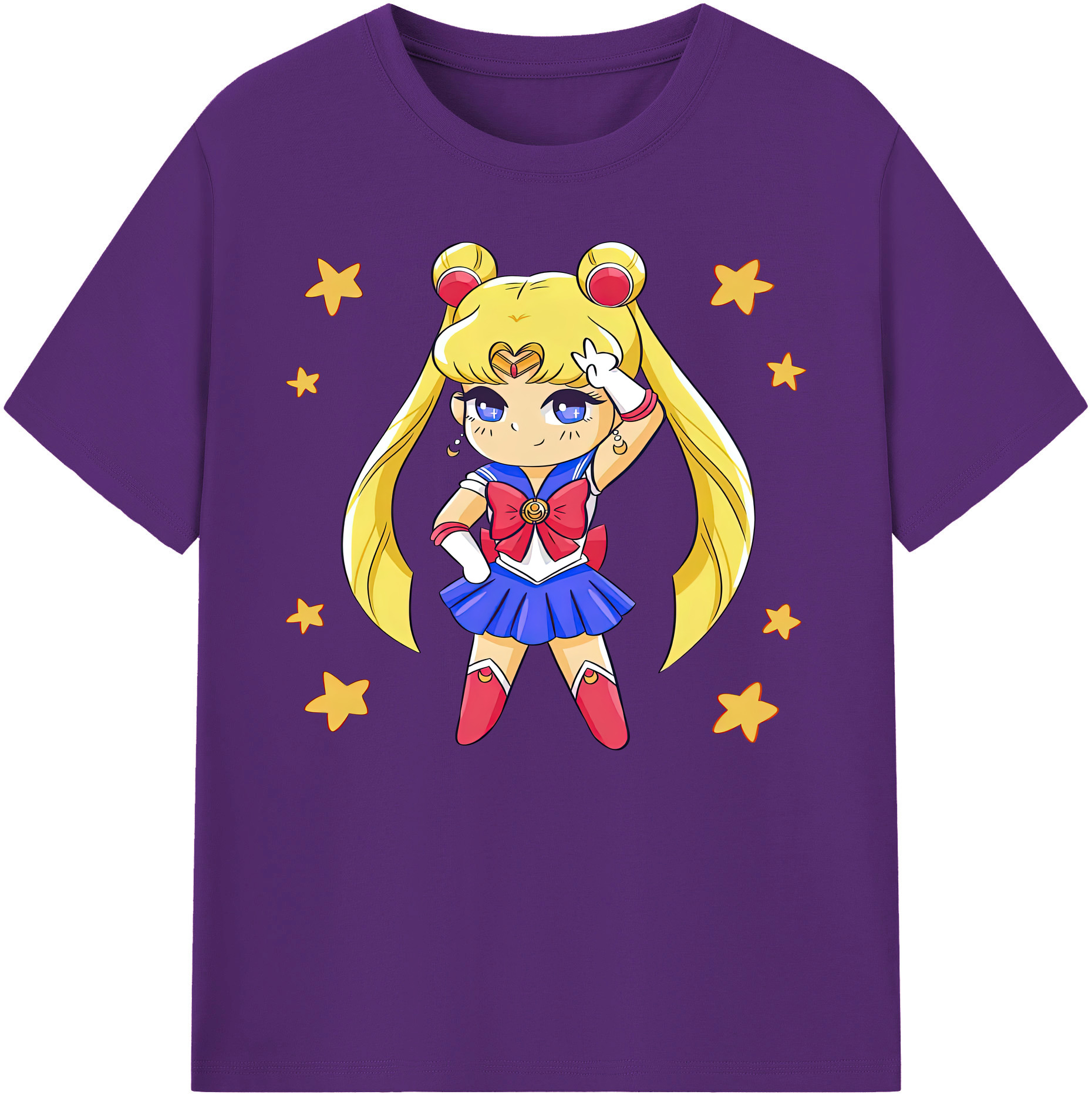 （画像用） 美少女戦士セーラームーン 月野 うさぎ つきの うさぎ Sailor Moon Tsukino Usagi 綿100％ メンズ半袖Tシャツ｜肌触りやわらか＆通気性
