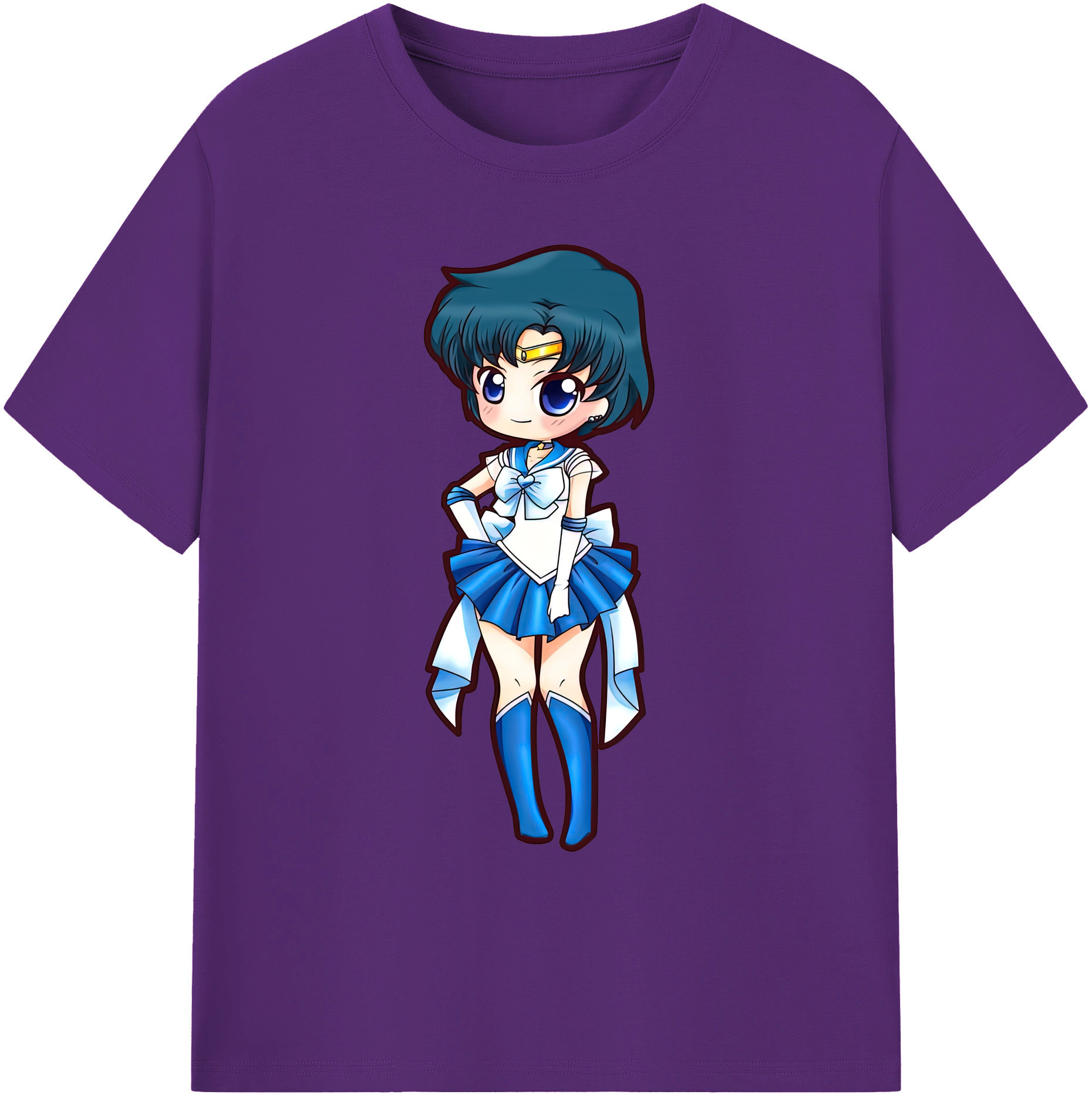 （画像用） 美少女戦士セーラームーン 水野 亜美 みずの あみ Sailor Moon Mizuno Ami 綿100％ メンズ半袖Tシャツ｜肌触りやわらか＆通気性