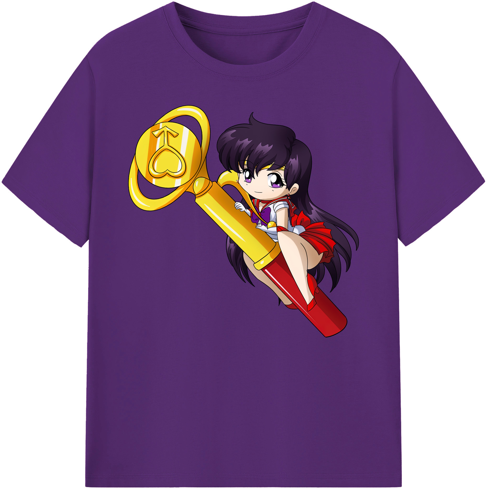 （画像用） 美少女戦士セーラームーン 火野レイ ひの レイ Sailor Moon Hino Rei （セーラーマーズ,Sailor Mars） 綿100％ メンズ半袖Tシャツ｜肌触りやわらか＆通気性