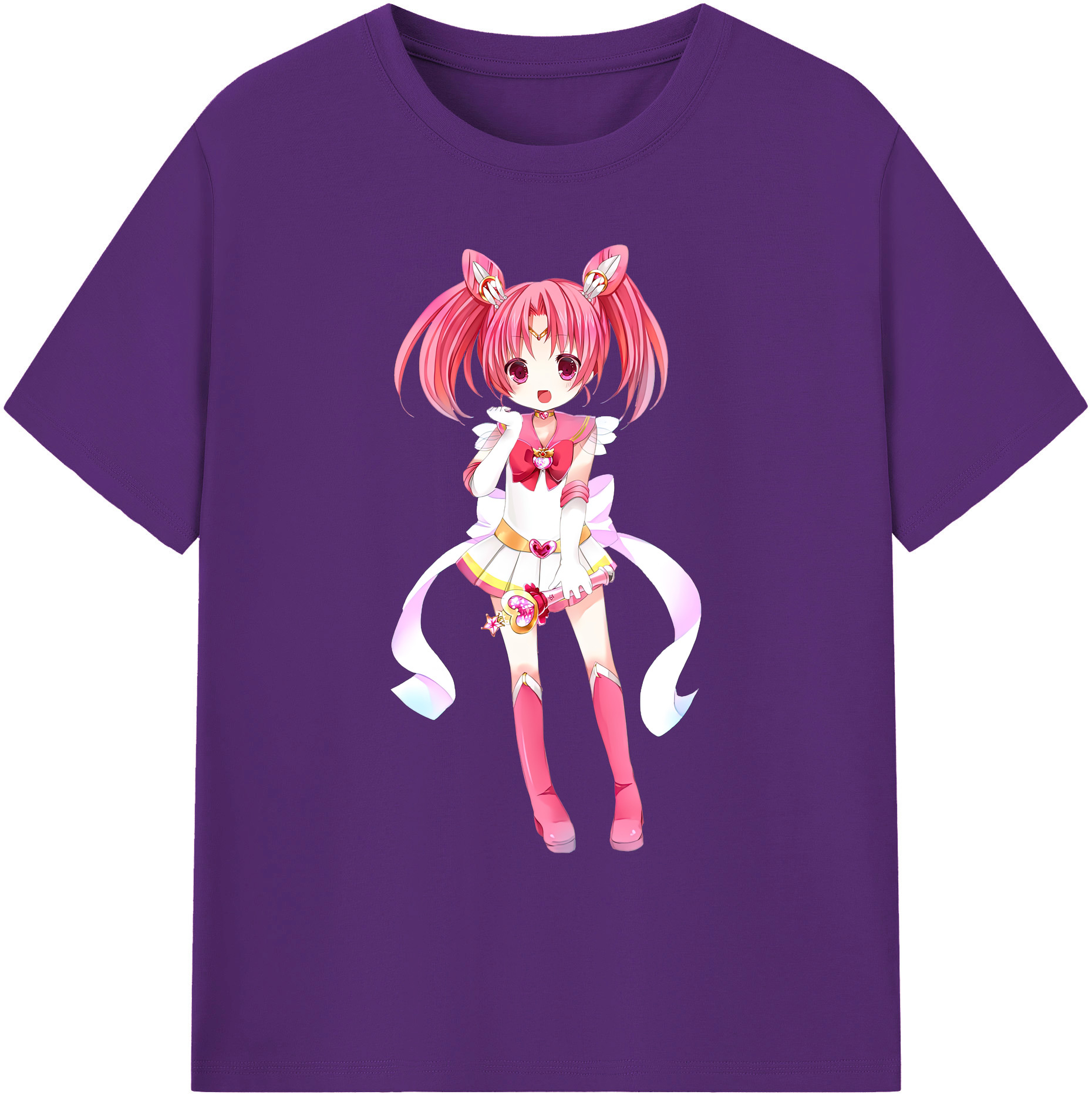 （画像用） 美少女戦士セーラームーン ちびうさ Sailor Moon Chibiusa Tsukino Usagi Small Lady Serenity 綿100％ メンズ半袖Tシャツ｜肌触りやわらか＆通気性