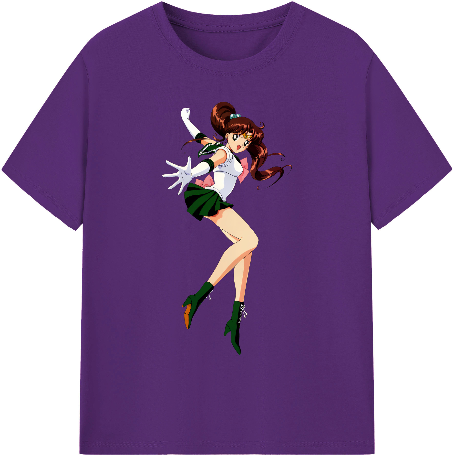 （画像用） 美少女戦士セーラームーン 木野 まこと きの まこと Sailor Moon Kino Makoto （セーラージュピター；Sailor Jupiter） 綿100％ メンズ半袖Tシャツ｜肌触りやわらか＆通気性