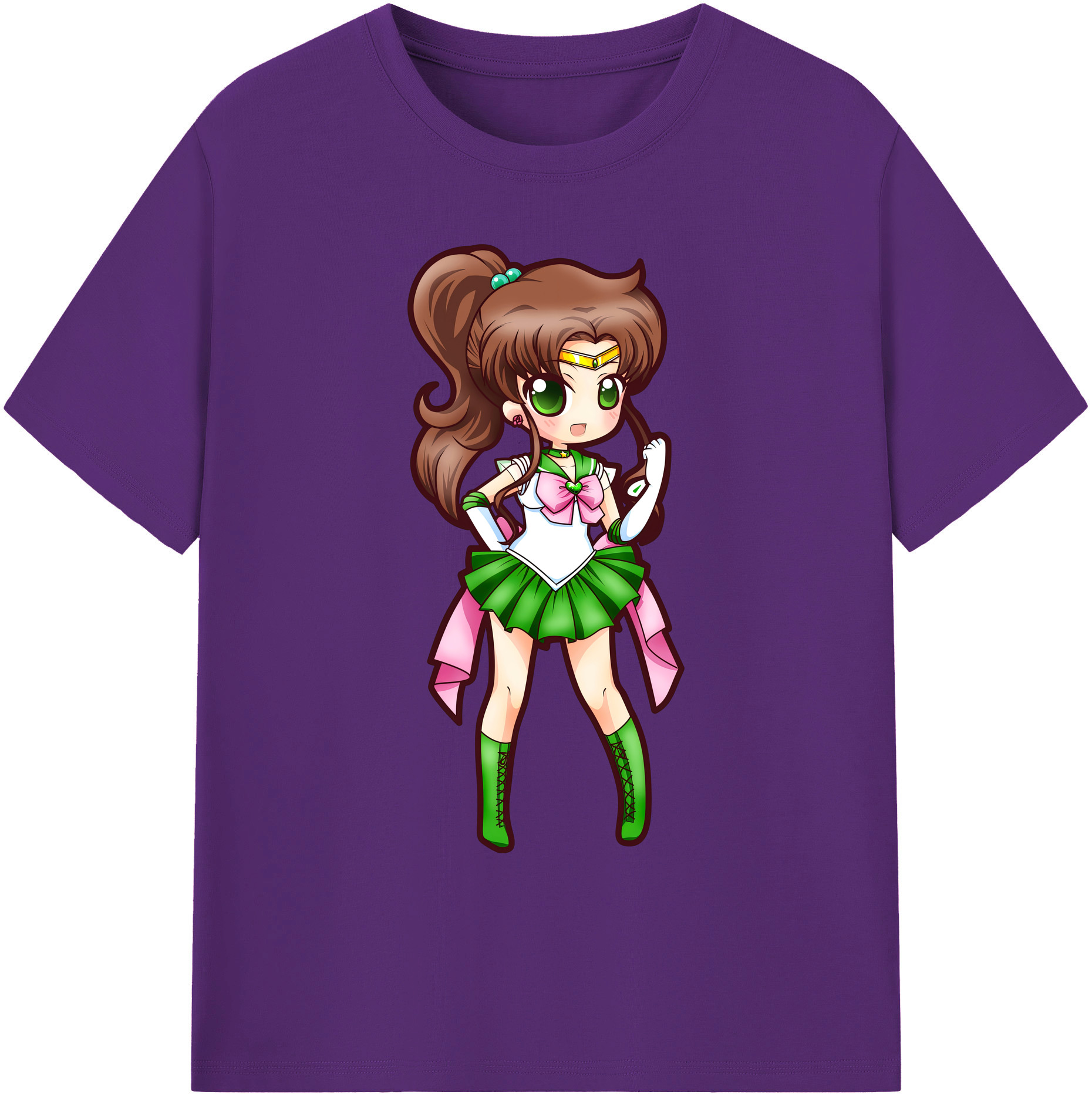 （画像用） 美少女戦士セーラームーン 木野 まこと きの まこと Sailor Moon Kino Makoto （セーラージュピター；Sailor Jupiter） 綿100％ メンズ半袖Tシャツ｜肌触りやわらか＆通気性