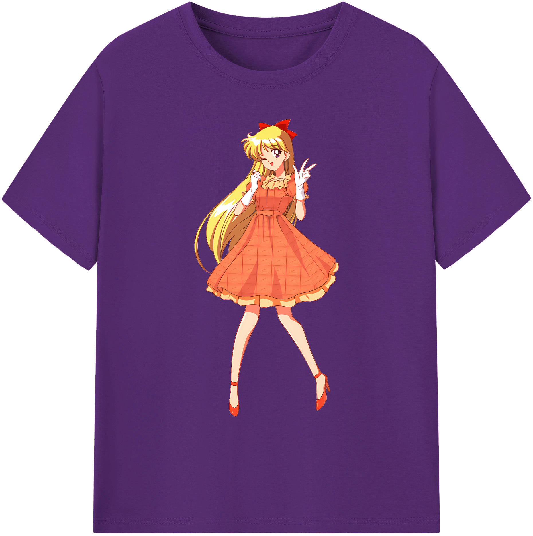 （画像用） 美少女戦士セーラームーン 愛野 美奈子 あいの みなこ Sailor Moon Aino Minako 綿100％ メンズ半袖Tシャツ｜肌触りやわらか＆通気性