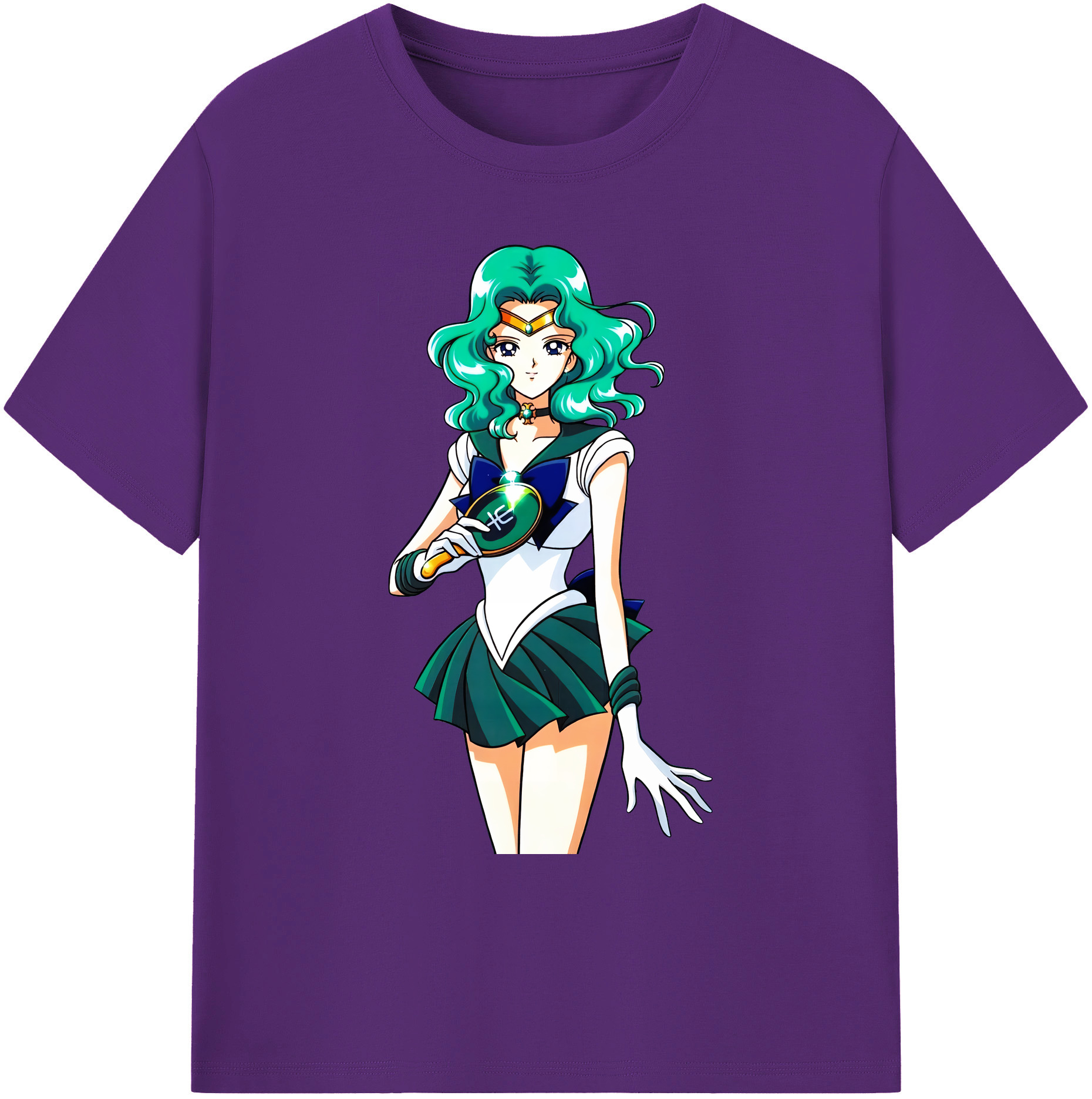 （画像用） 美少女戦士セーラームーン 海王 みちる（かいおう みちる） Sailor Moon Kaiou Michiru 綿100％ メンズ半袖Tシャツ｜肌触りやわらか＆通気性