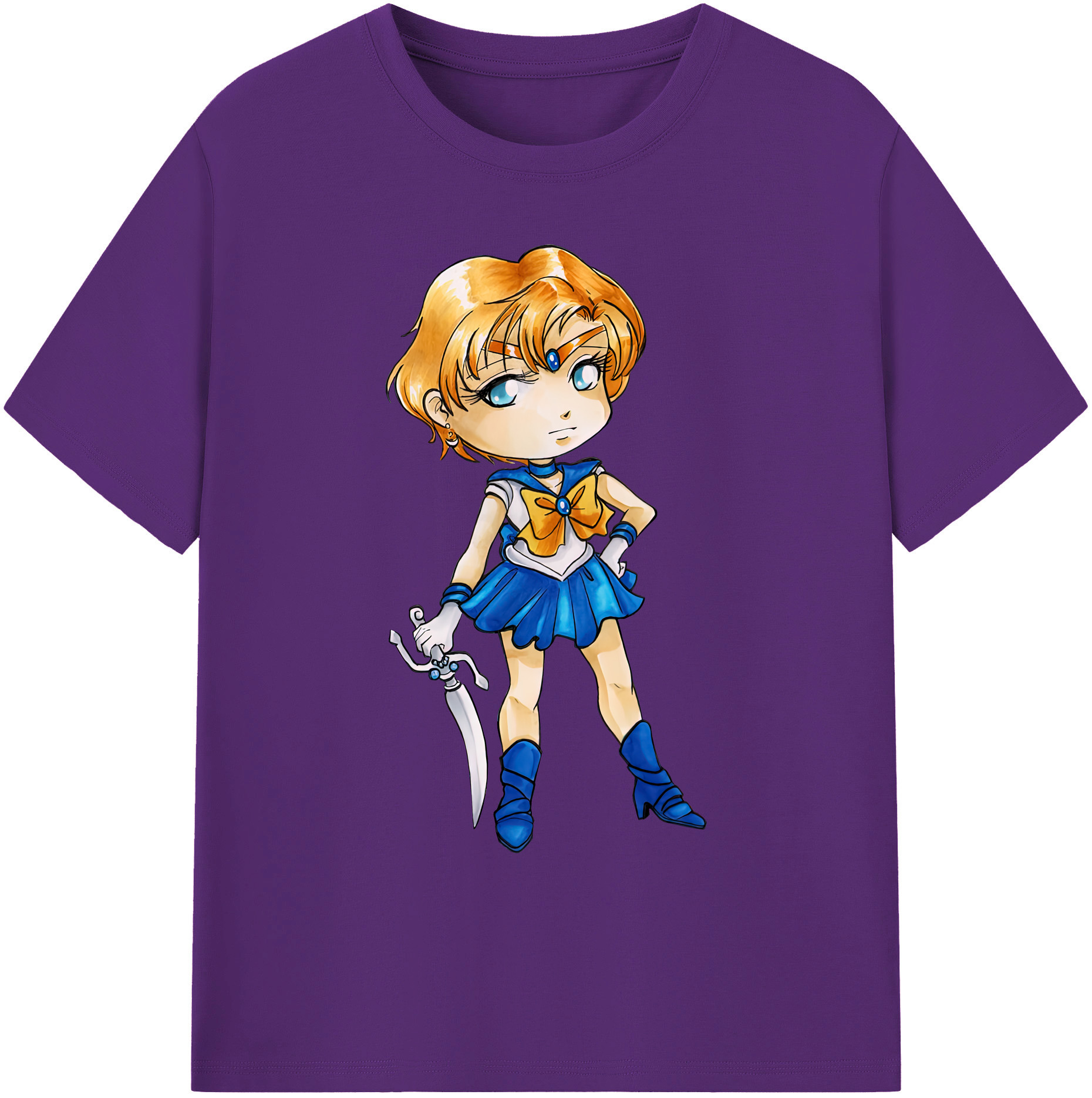 （画像用） 美少女戦士セーラームーン 天王はるか Sailor Moon Tenoh Haruka 綿100％ メンズ半袖Tシャツ｜肌触りやわらか＆通気性