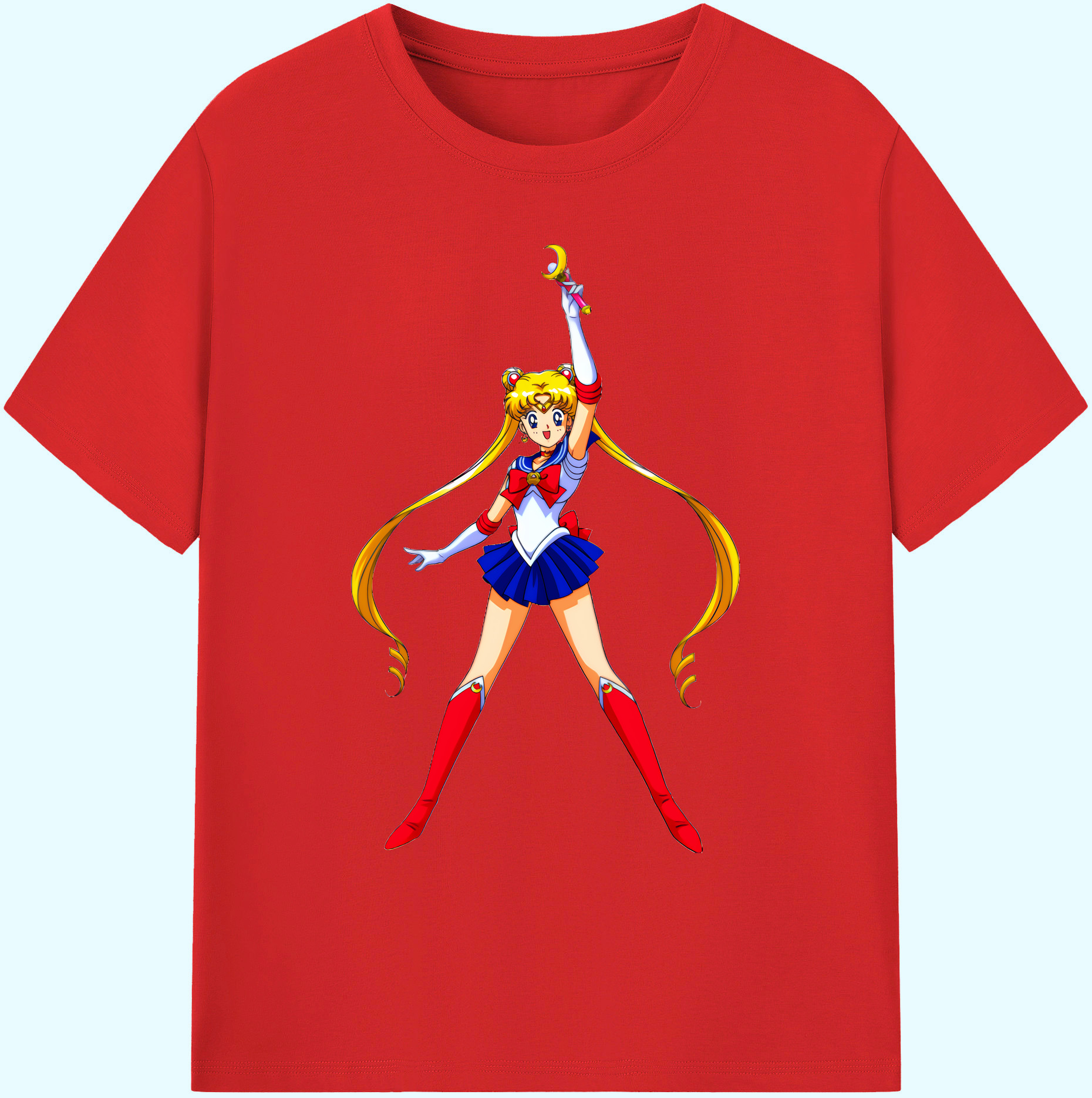 （画像用） 美少女戦士セーラームーン 月野 うさぎ つきの うさぎ Sailor Moon Tsukino Usagi 綿100％ メンズ半袖Tシャツ｜肌触りやわらか＆通気性