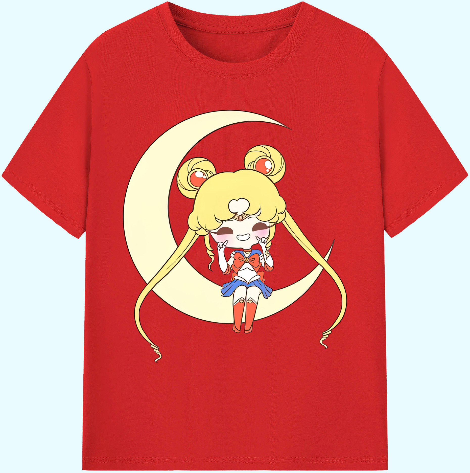 （画像用） 美少女戦士セーラームーン 月野 うさぎ つきの うさぎ Sailor Moon Tsukino Usagi 綿100％ メンズ半袖Tシャツ｜肌触りやわらか＆通気性
