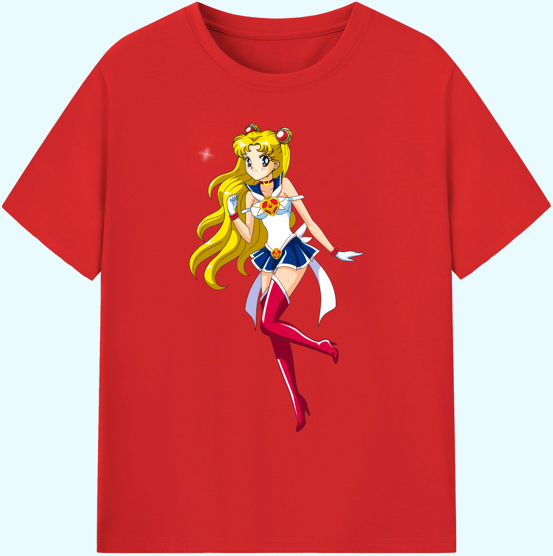 （画像用） 美少女戦士セーラームーン 月野 うさぎ つきの うさぎ Sailor Moon Tsukino Usagi 綿100％ メンズ半袖Tシャツ｜肌触りやわらか＆通気性