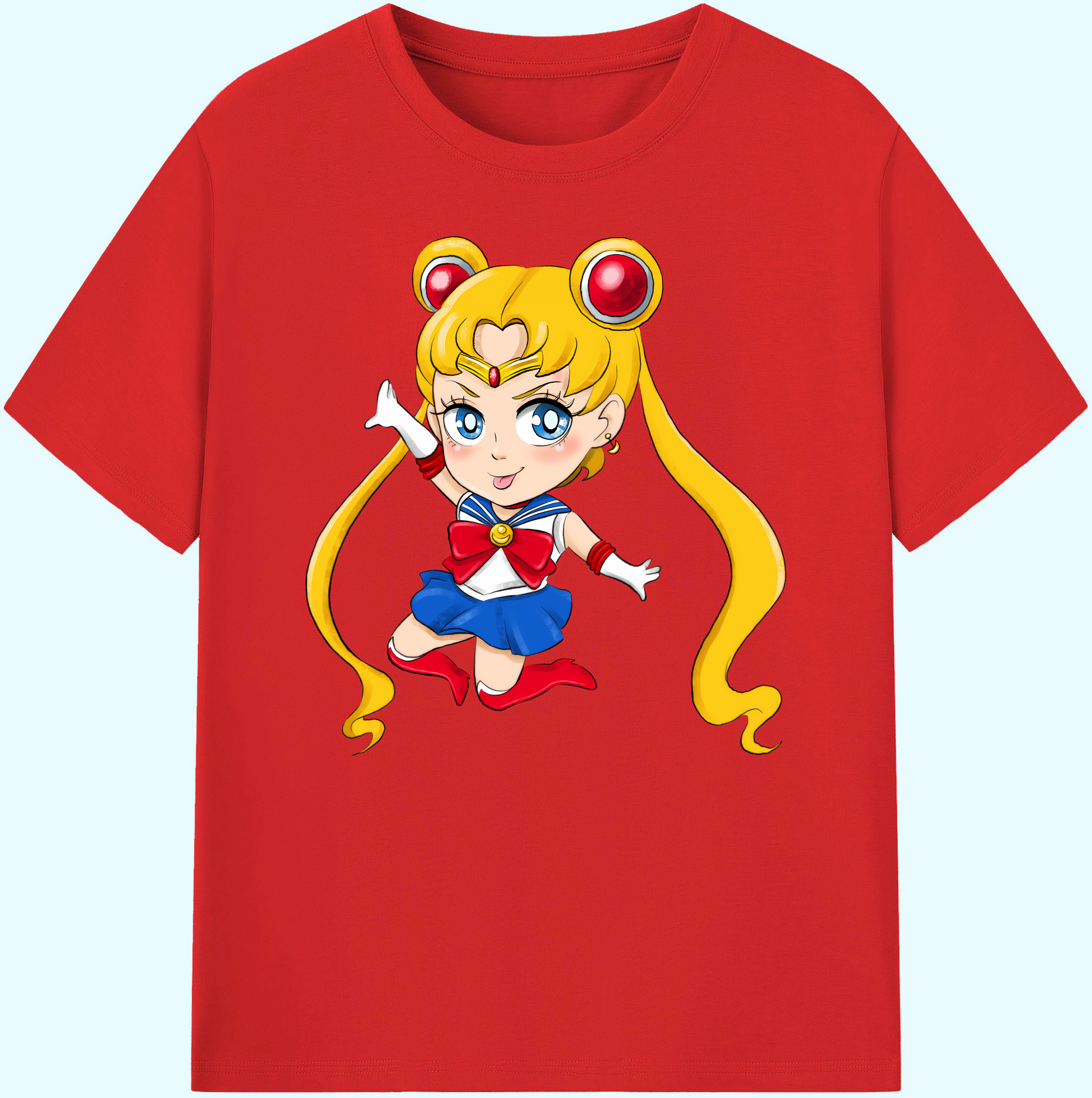 （画像用） 美少女戦士セーラームーン 月野 うさぎ つきの うさぎ Sailor Moon Tsukino Usagi 綿100％ メンズ半袖Tシャツ｜肌触りやわらか＆通気性