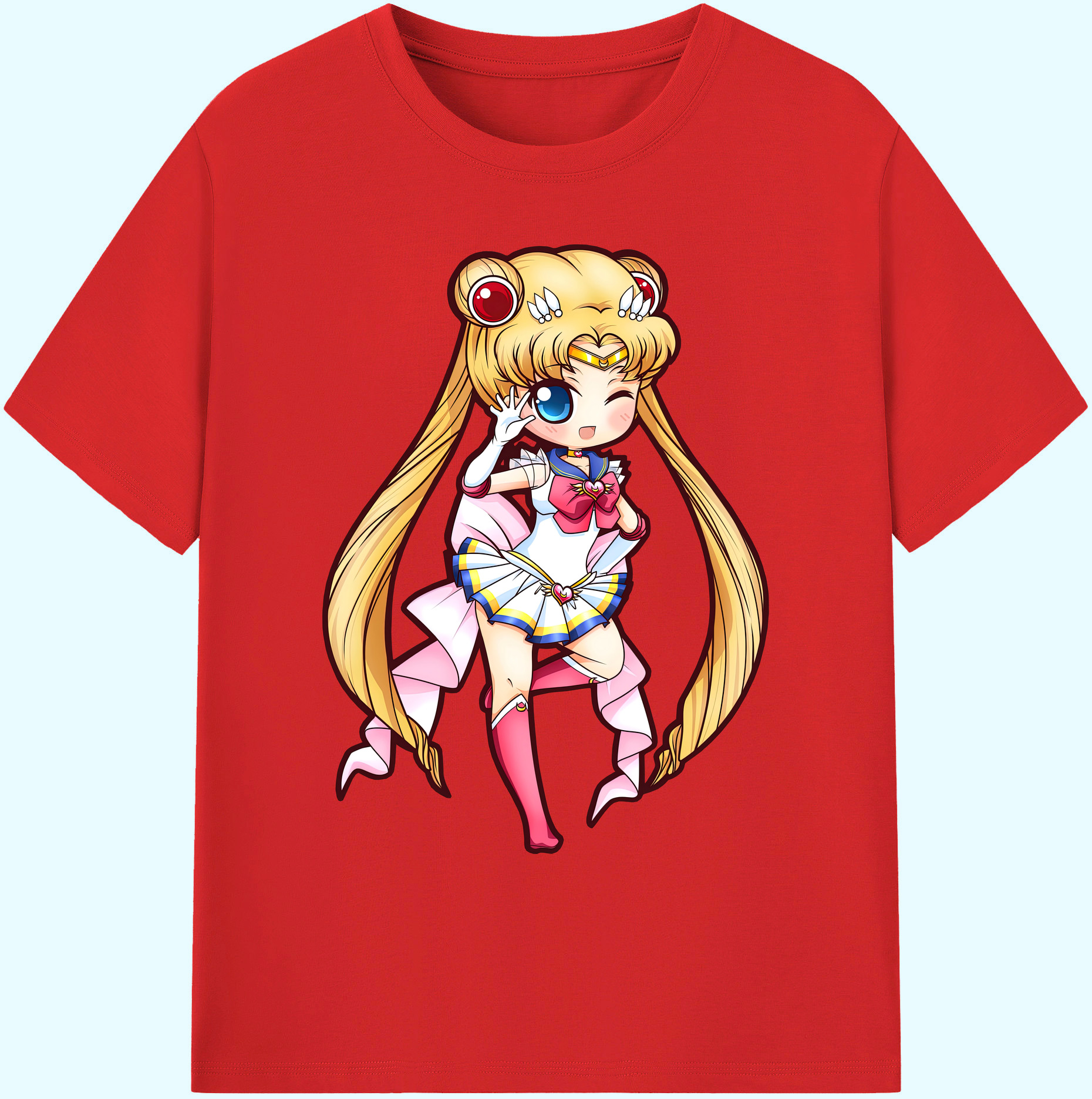 （画像用） 美少女戦士セーラームーン 月野 うさぎ つきの うさぎ Sailor Moon Tsukino Usagi 綿100％ メンズ半袖Tシャツ｜肌触りやわらか＆通気性