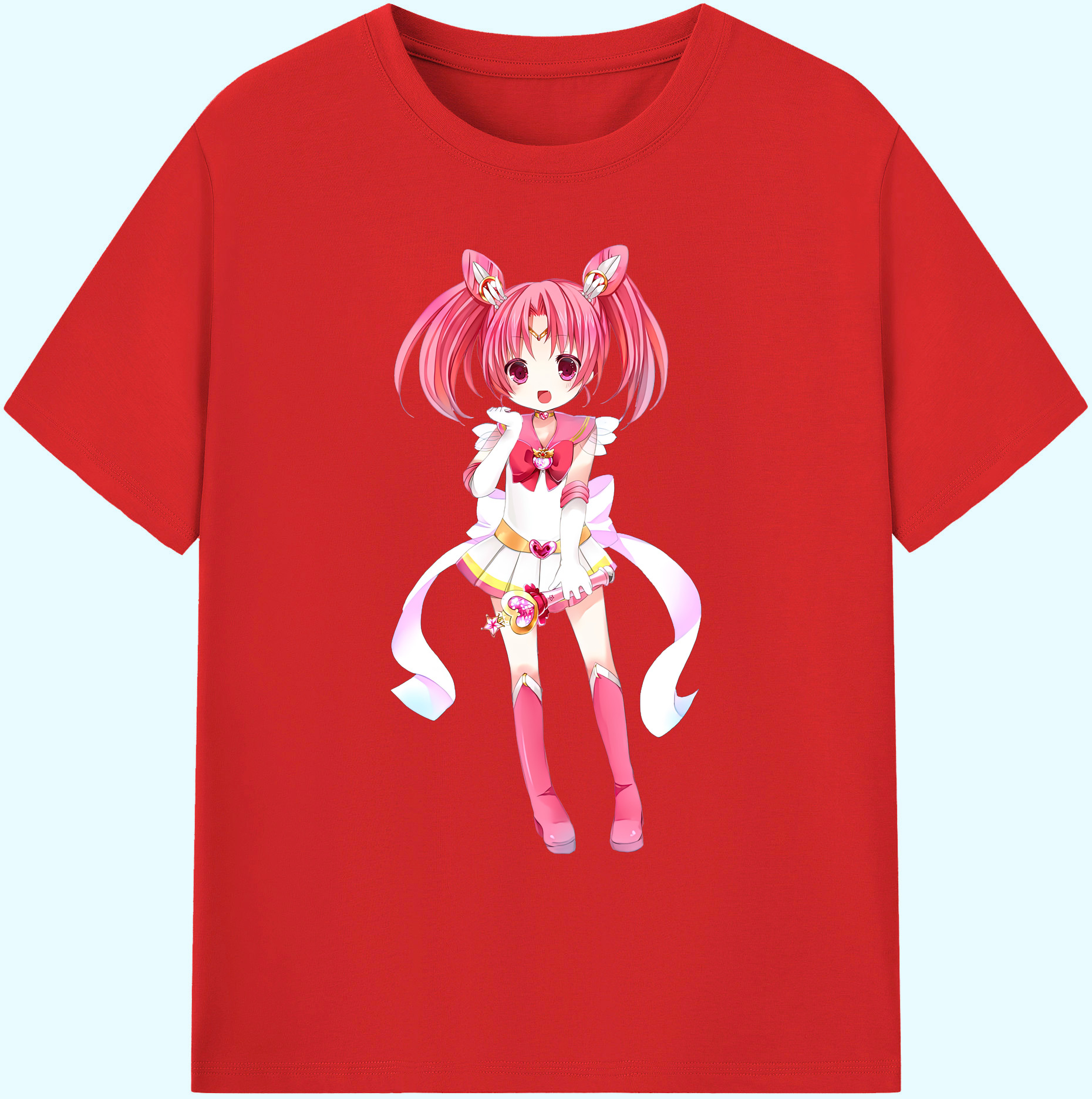 （画像用） 美少女戦士セーラームーン ちびうさ Sailor Moon Chibiusa Tsukino Usagi Small Lady Serenity 綿100％ メンズ半袖Tシャツ｜肌触りやわらか＆通気性