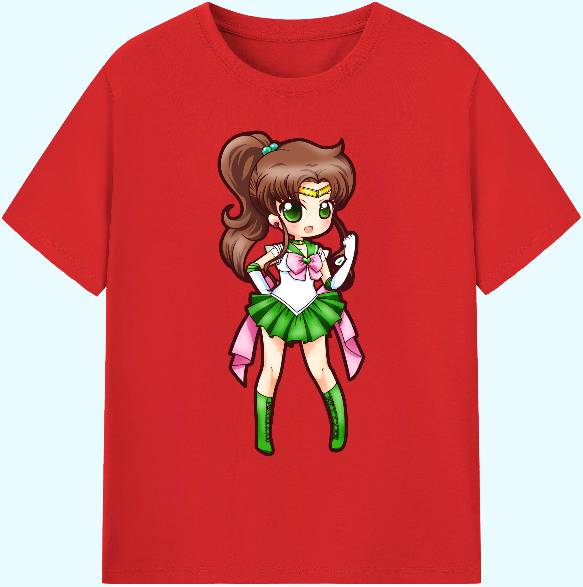 （画像用） 美少女戦士セーラームーン 木野 まこと きの まこと Sailor Moon Kino Makoto （セーラージュピター；Sailor Jupiter） 綿100％ メンズ半袖Tシャツ｜肌触りやわらか＆通気性