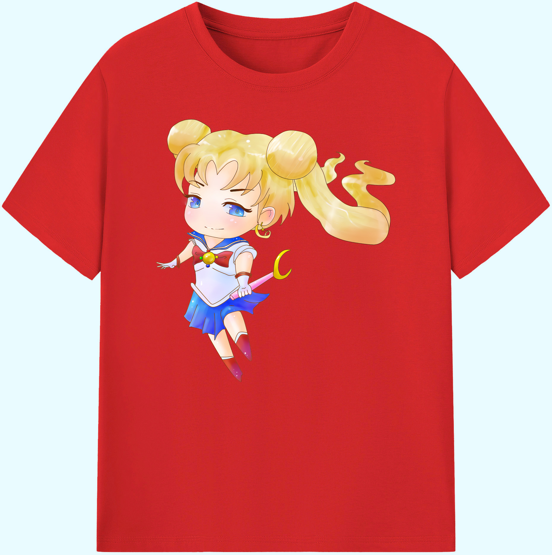 （画像用） 美少女戦士セーラームーン 愛野 美奈子 あいの みなこ Sailor Moon Aino Minako 綿100％ メンズ半袖Tシャツ｜肌触りやわらか＆通気性