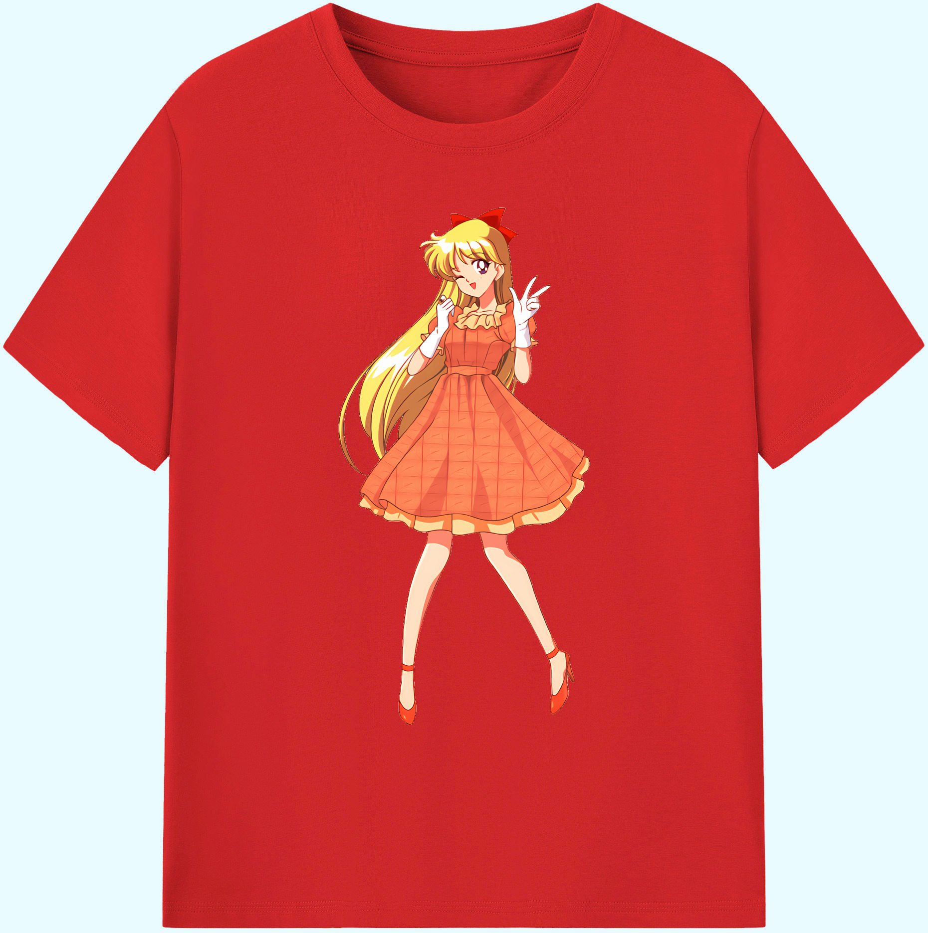 （画像用） 美少女戦士セーラームーン 愛野 美奈子 あいの みなこ Sailor Moon Aino Minako 綿100％ メンズ半袖Tシャツ｜肌触りやわらか＆通気性