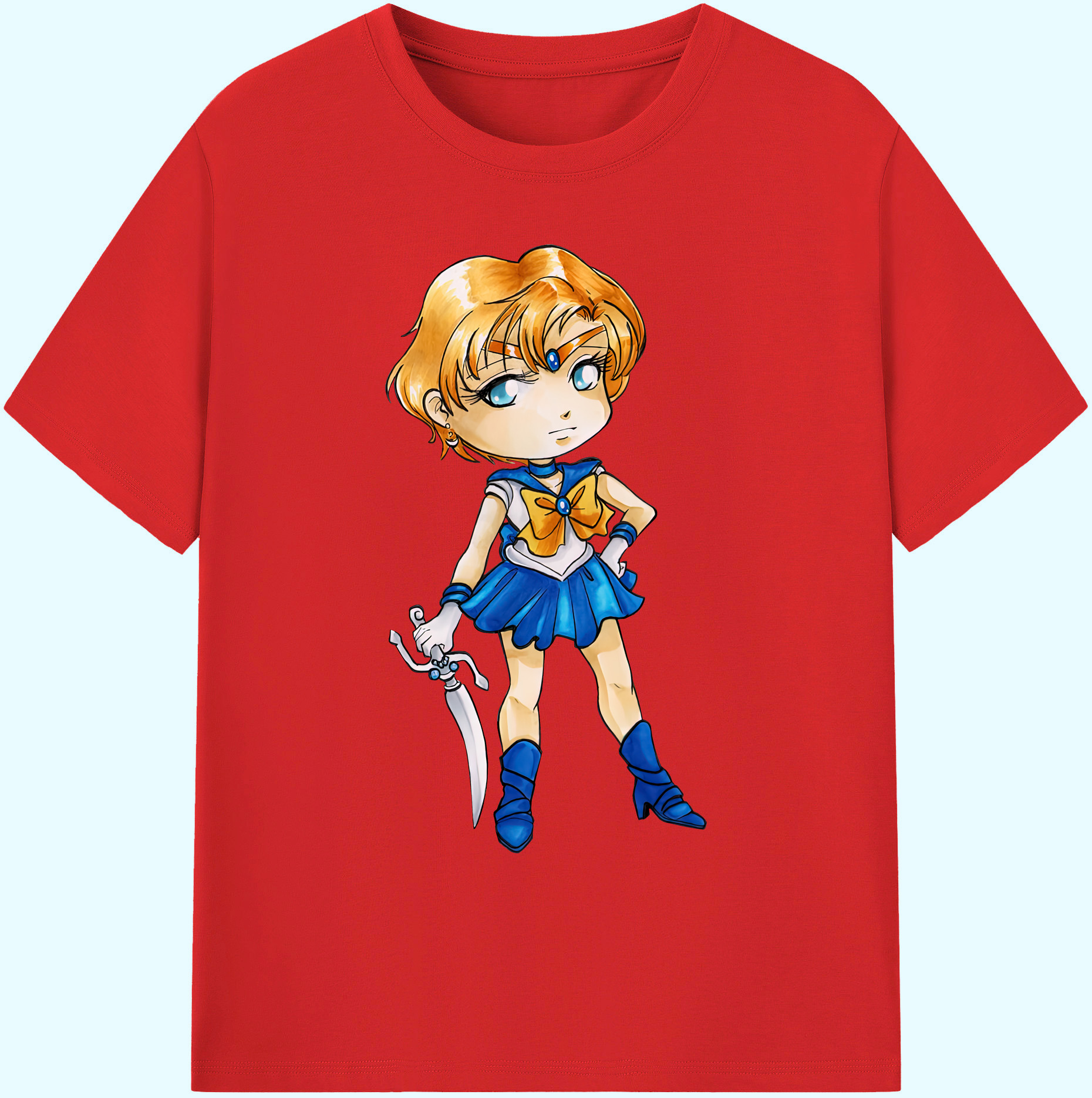 （画像用） 美少女戦士セーラームーン 天王はるか Sailor Moon Tenoh Haruka 綿100％ メンズ半袖Tシャツ｜肌触りやわらか＆通気性