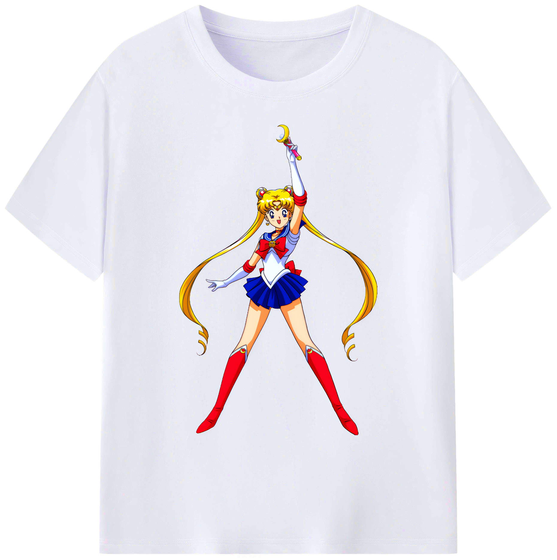 （画像用） 美少女戦士セーラームーン 月野 うさぎ つきの うさぎ Sailor Moon Tsukino Usagi 綿100％ メンズ半袖Tシャツ｜肌触りやわらか＆通気性