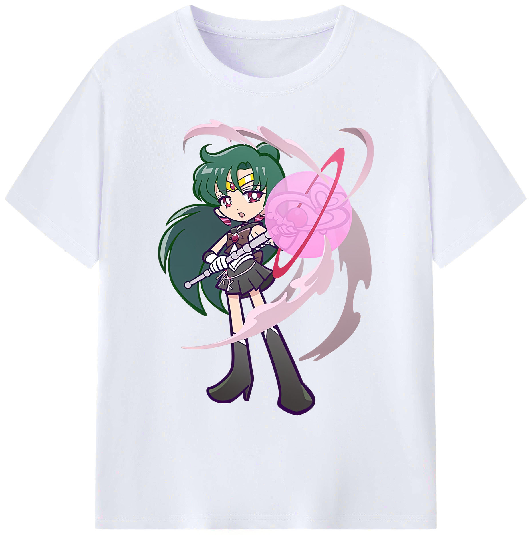 （画像用） 美少女戦士セーラームーン 冥王せつな Sailor Moon Meiou Setsuna 綿100％ メンズ半袖Tシャツ｜肌触りやわらか＆通気性