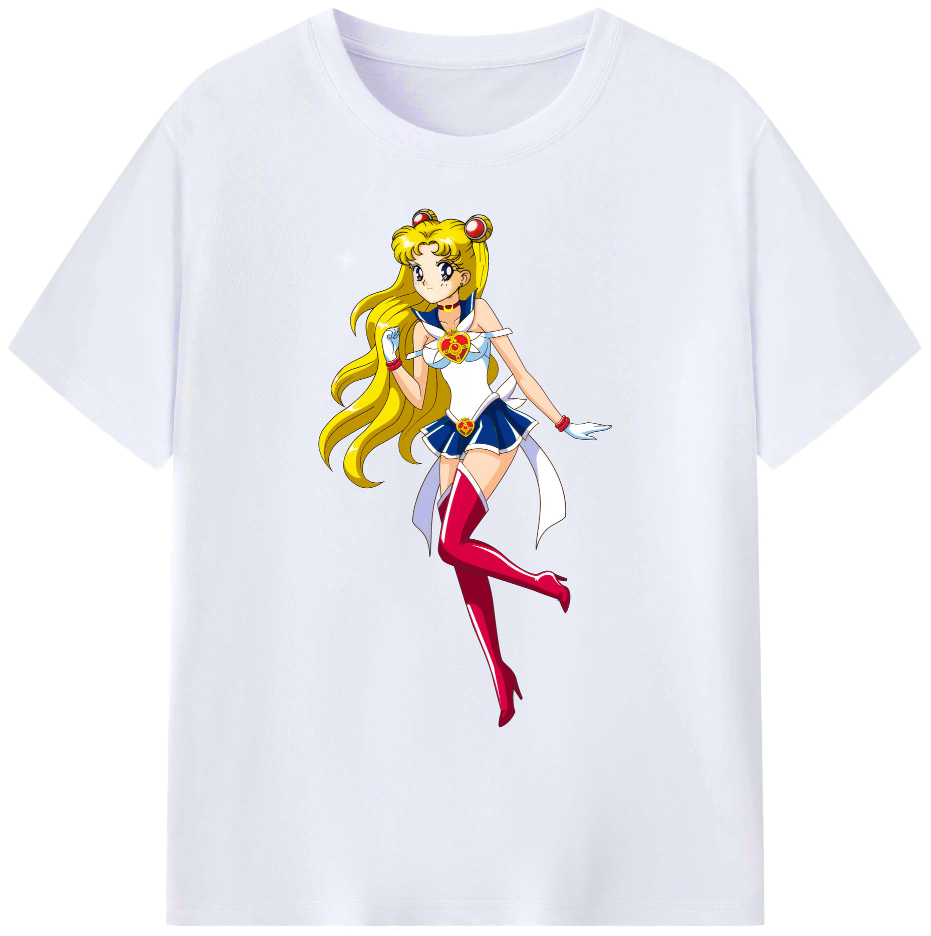 （画像用） 美少女戦士セーラームーン 月野 うさぎ つきの うさぎ Sailor Moon Tsukino Usagi 綿100％ メンズ半袖Tシャツ｜肌触りやわらか＆通気性