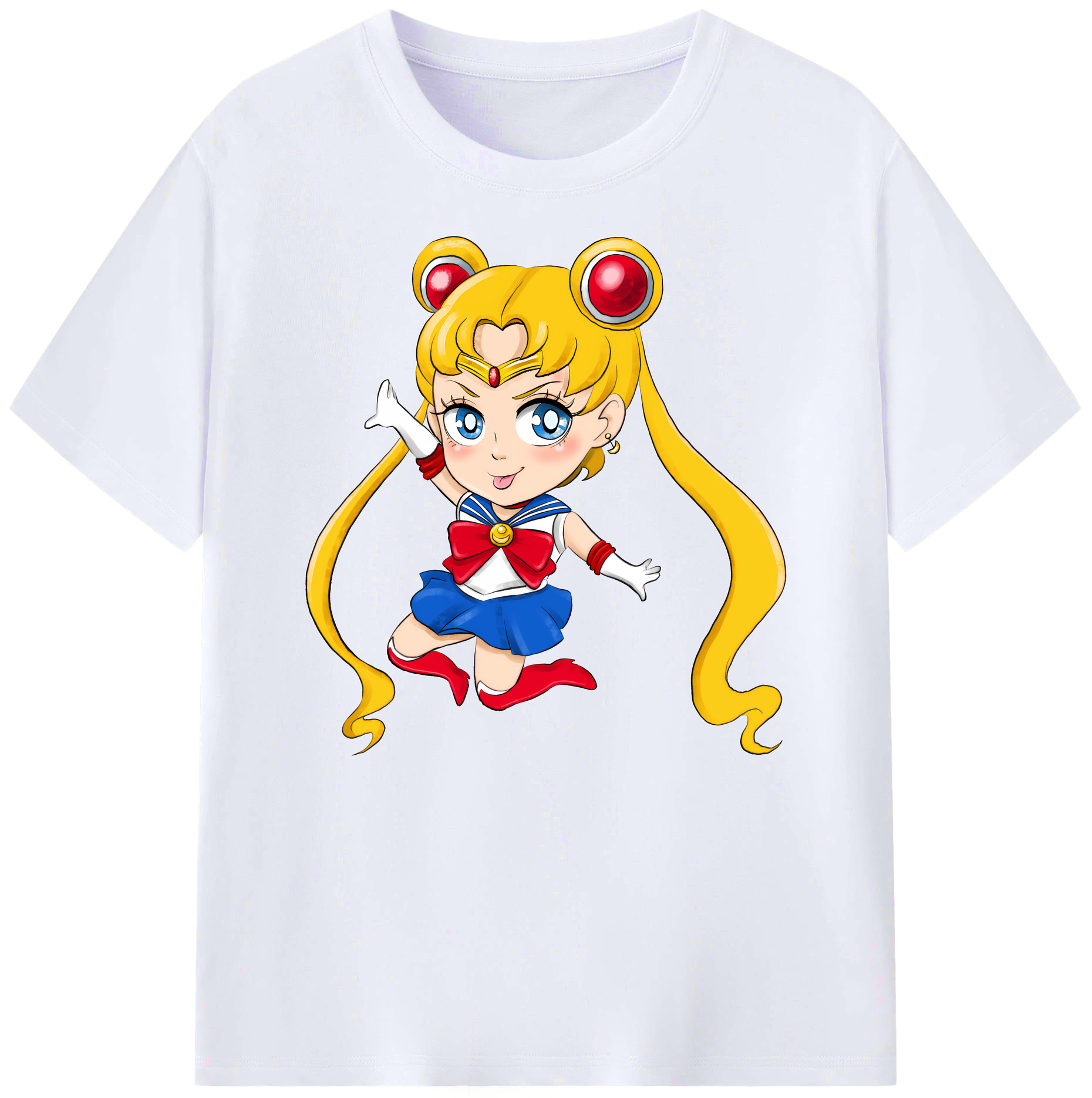 （画像用） 美少女戦士セーラームーン 月野 うさぎ つきの うさぎ Sailor Moon Tsukino Usagi 綿100％ メンズ半袖Tシャツ｜肌触りやわらか＆通気性