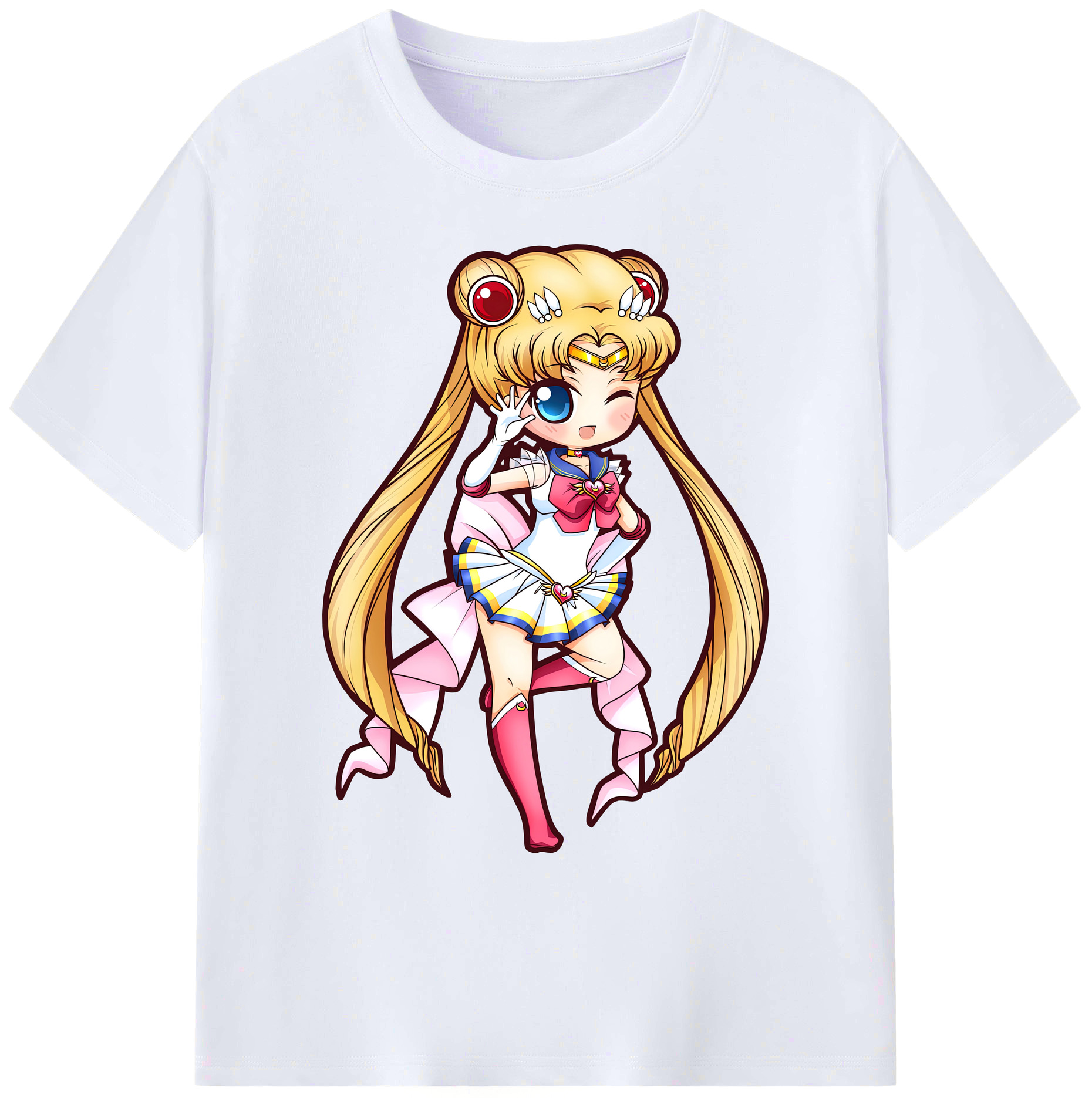 （画像用） 美少女戦士セーラームーン 月野 うさぎ つきの うさぎ Sailor Moon Tsukino Usagi 綿100％ メンズ半袖Tシャツ｜肌触りやわらか＆通気性