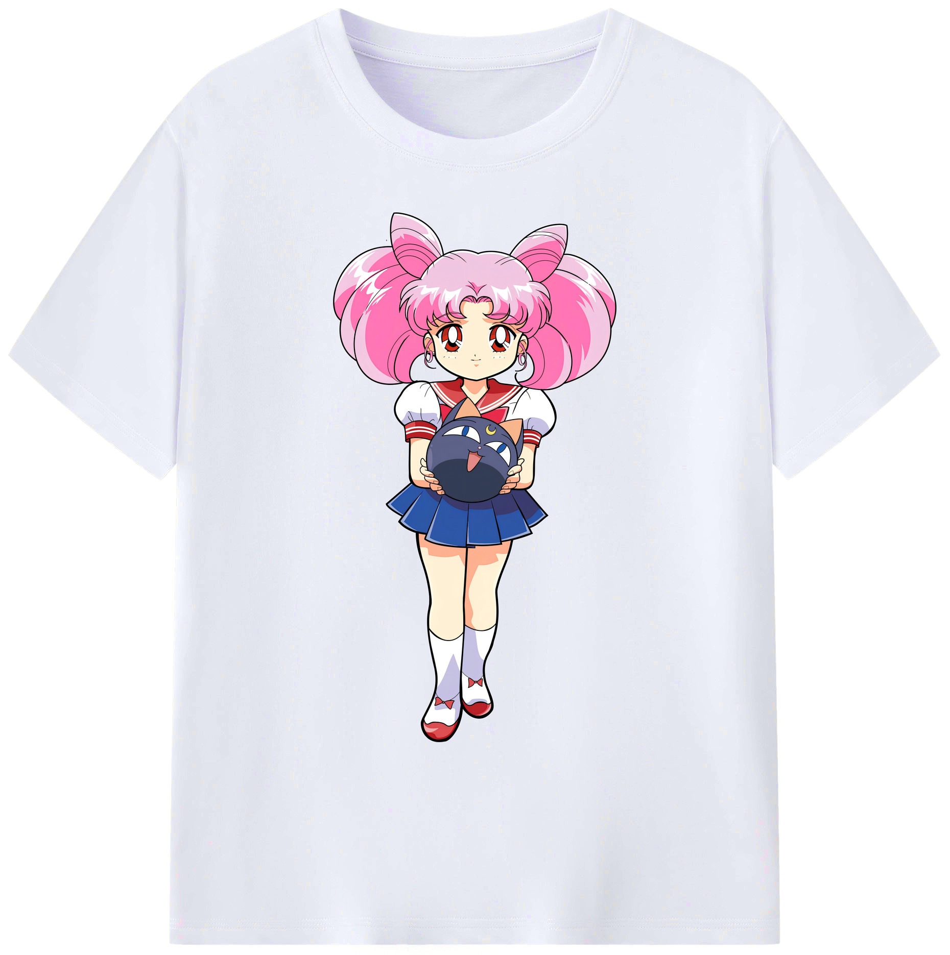 （画像用） 美少女戦士セーラームーン ちびうさ Sailor Moon Chibiusa Tsukino Usagi Small Lady Serenity 綿100％ メンズ半袖Tシャツ｜肌触りやわらか＆通気性