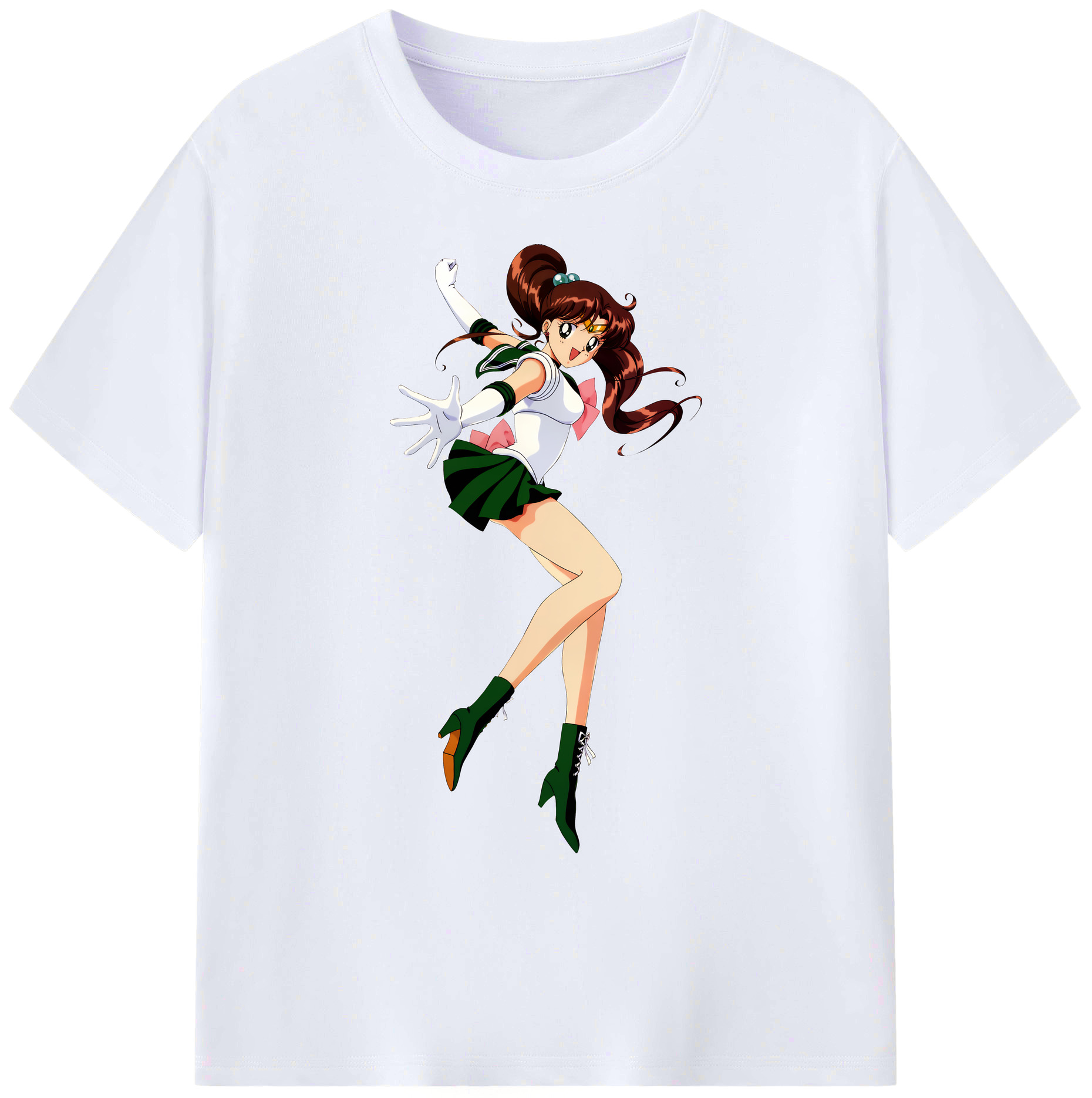 （画像用） 美少女戦士セーラームーン 木野 まこと きの まこと Sailor Moon Kino Makoto （セーラージュピター；Sailor Jupiter） 綿100％ メンズ半袖Tシャツ｜肌触りやわらか＆通気性