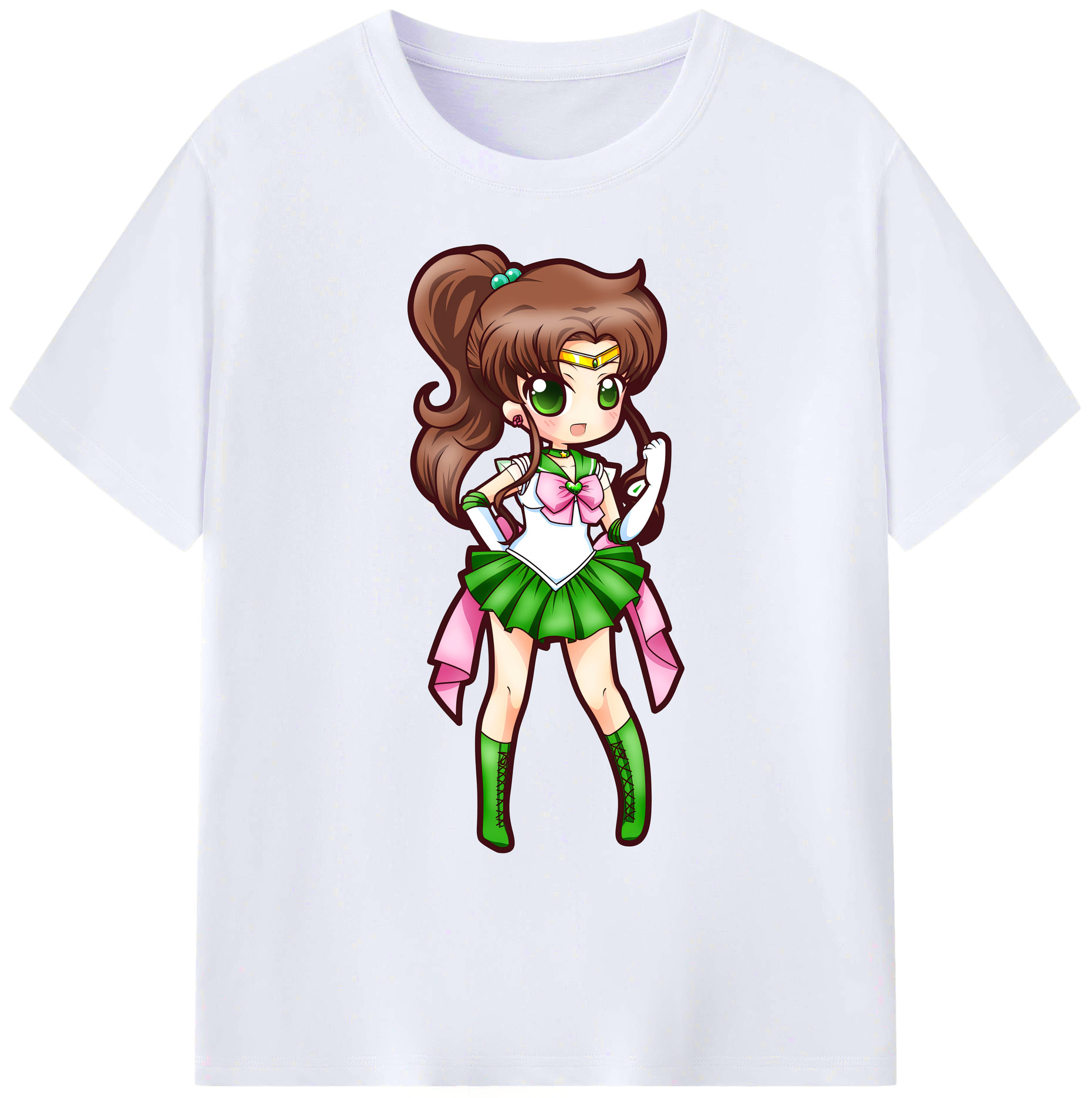 （画像用） 美少女戦士セーラームーン 木野 まこと きの まこと Sailor Moon Kino Makoto （セーラージュピター；Sailor Jupiter） 綿100％ メンズ半袖Tシャツ｜肌触りやわらか＆通気性