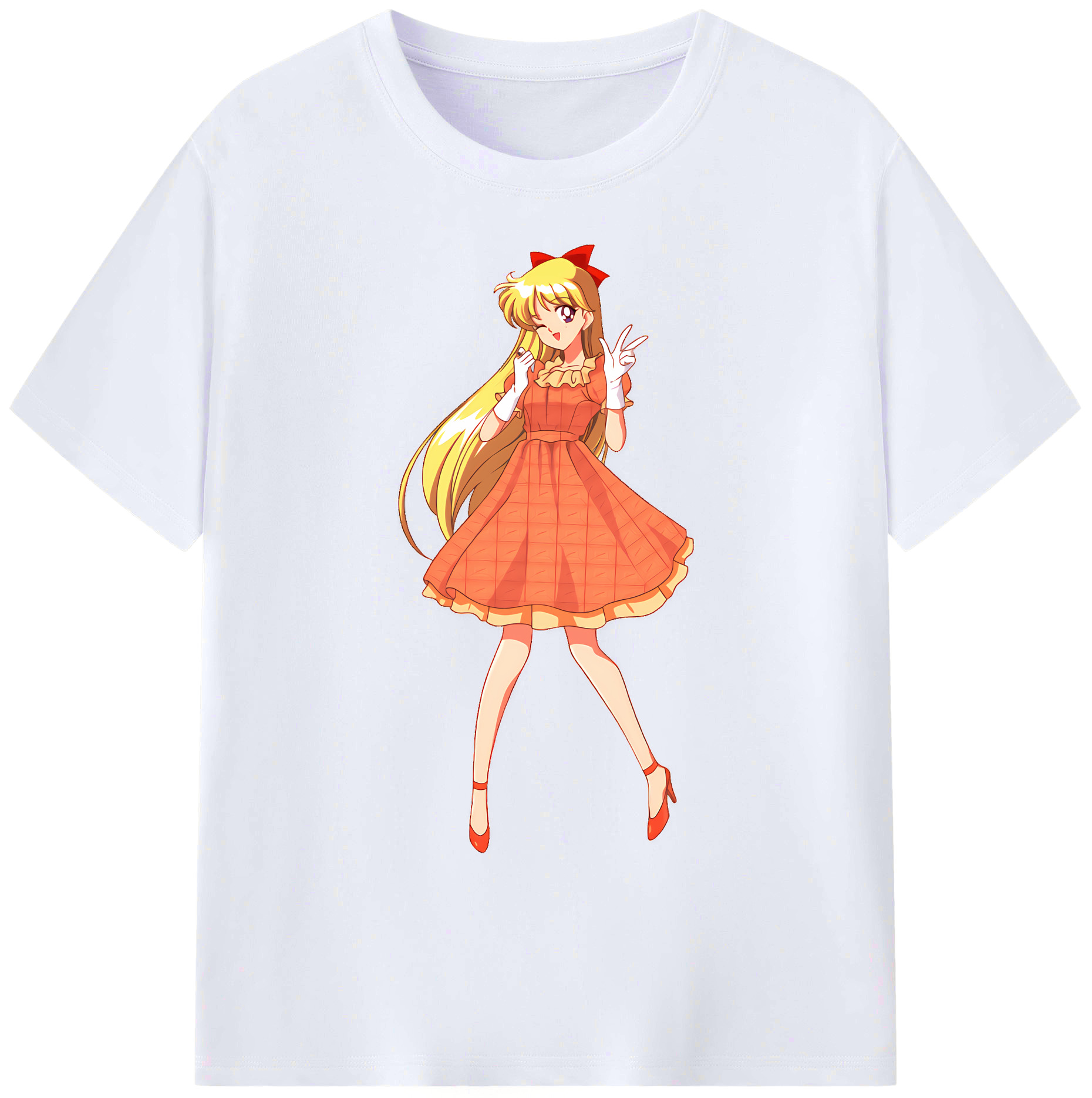 （画像用） 美少女戦士セーラームーン 愛野 美奈子 あいの みなこ Sailor Moon Aino Minako 綿100％ メンズ半袖Tシャツ｜肌触りやわらか＆通気性