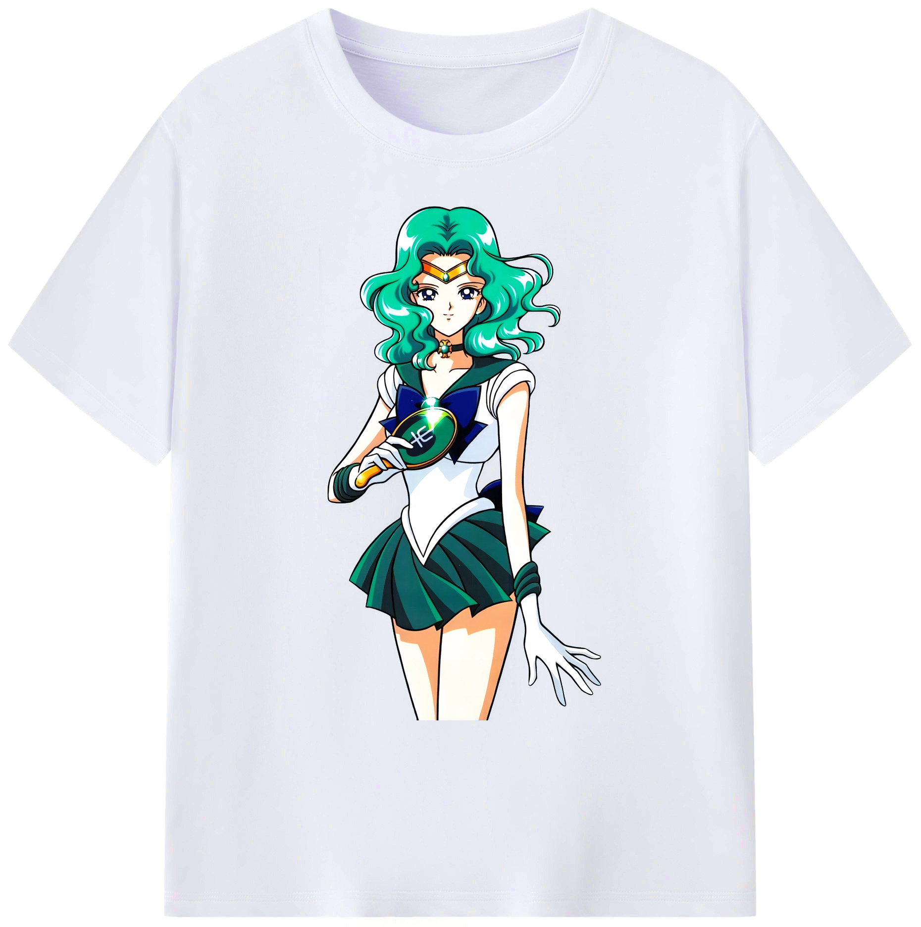 （画像用） 美少女戦士セーラームーン 海王 みちる（かいおう みちる） Sailor Moon Kaiou Michiru 綿100％ メンズ半袖Tシャツ｜肌触りやわらか＆通気性