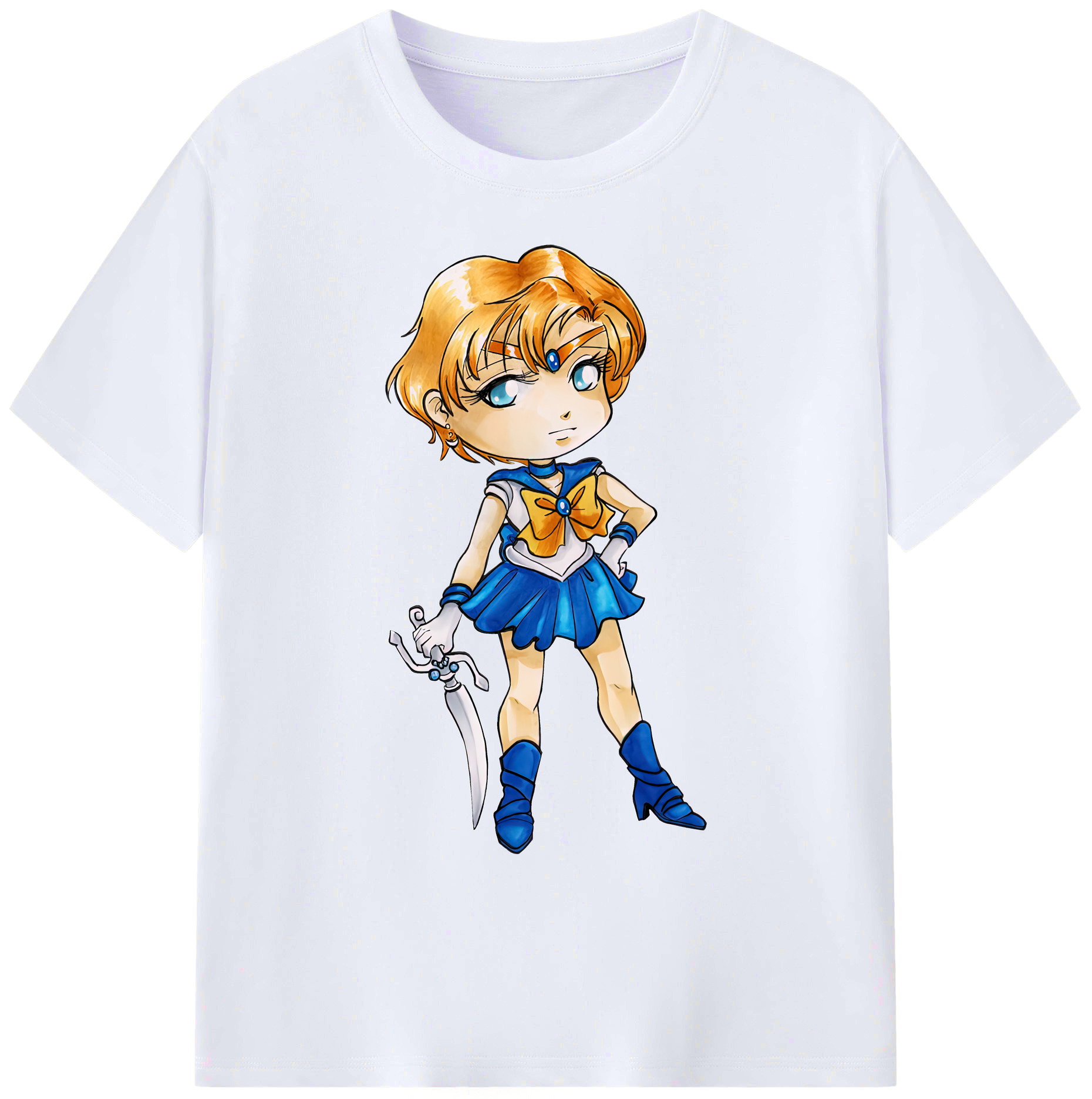 （画像用） 美少女戦士セーラームーン 天王はるか Sailor Moon Tenoh Haruka 綿100％ メンズ半袖Tシャツ｜肌触りやわらか＆通気性
