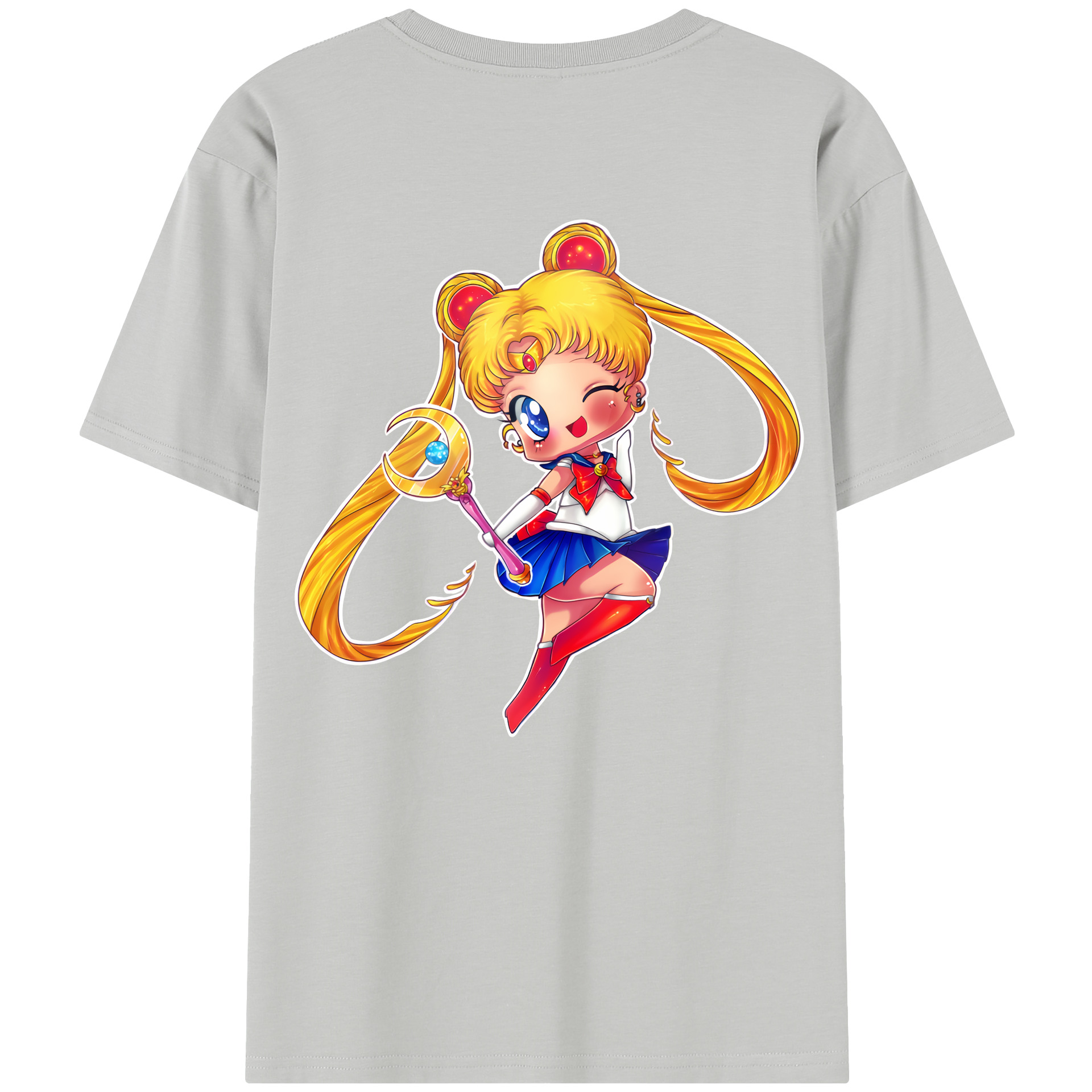 （画像用） 美少女戦士セーラームーン 月野 うさぎ つきの うさぎ Sailor Moon Tsukino Usagi レディース半袖Tシャツ(バックプリント)