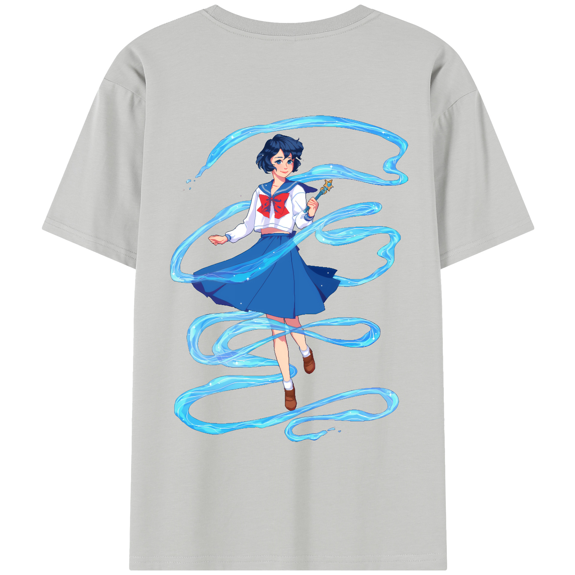 （画像用） 美少女戦士セーラームーン 水野 亜美 みずの あみ Sailor Moon Mizuno Ami レディース半袖Tシャツ(バックプリント)