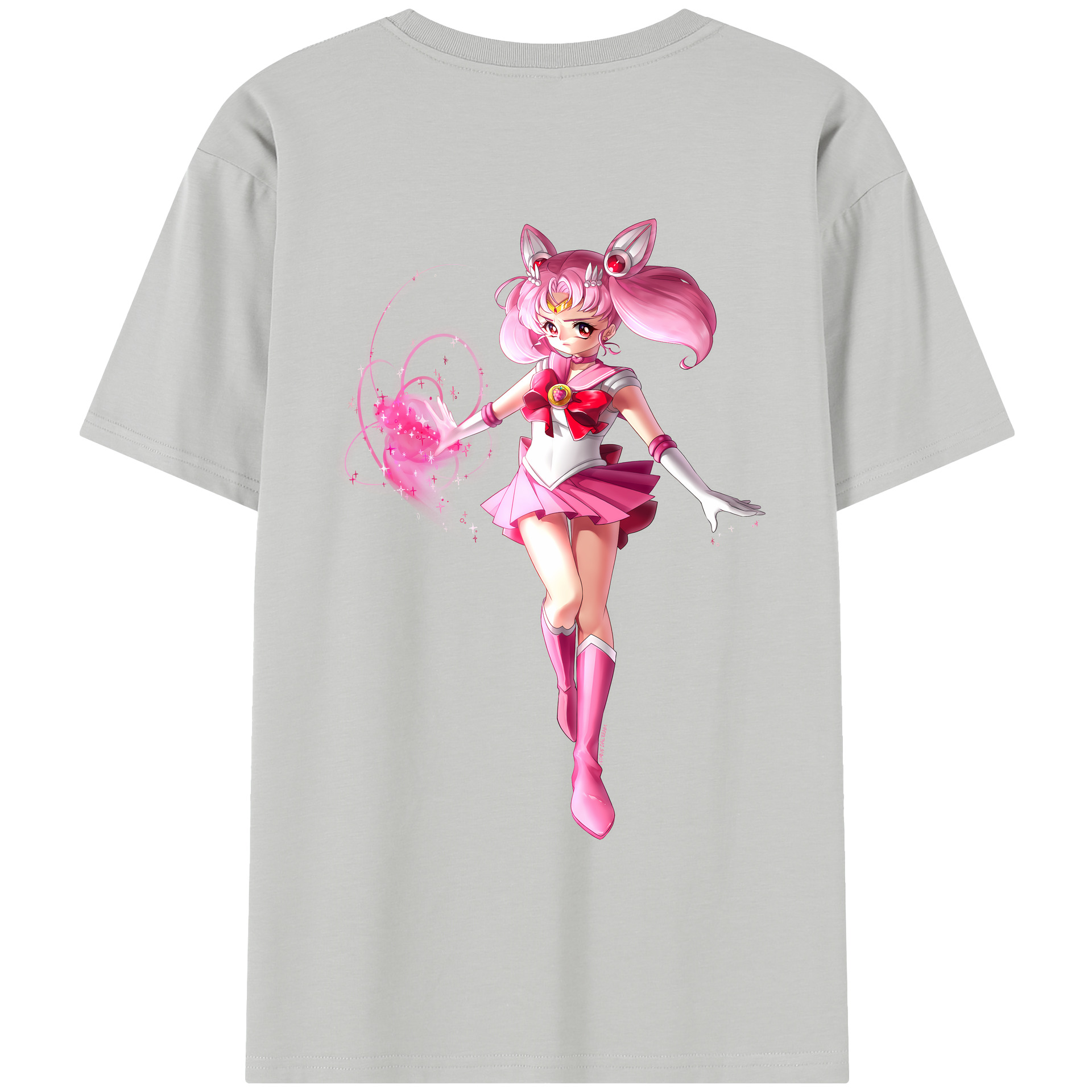 （画像用） 美少女戦士セーラームーン ちびうさ Sailor Moon Chibiusa Tsukino Usagi Small Lady Serenity レディース半袖Tシャツ(バックプリント)