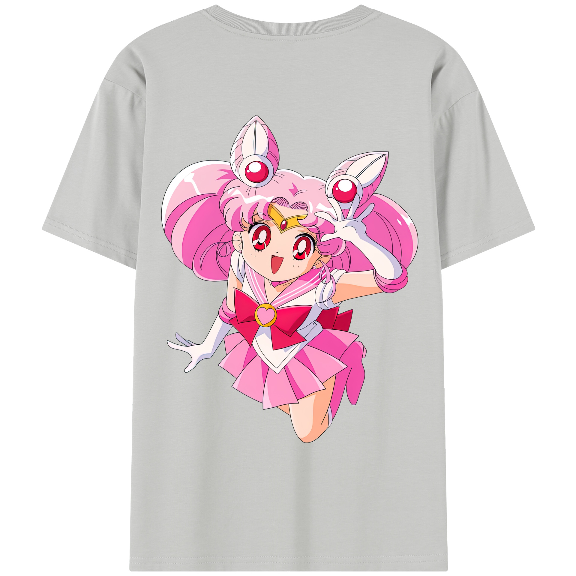 （画像用） 美少女戦士セーラームーン ちびうさ Sailor Moon Chibiusa Tsukino Usagi Small Lady Serenity レディース半袖Tシャツ(バックプリント)