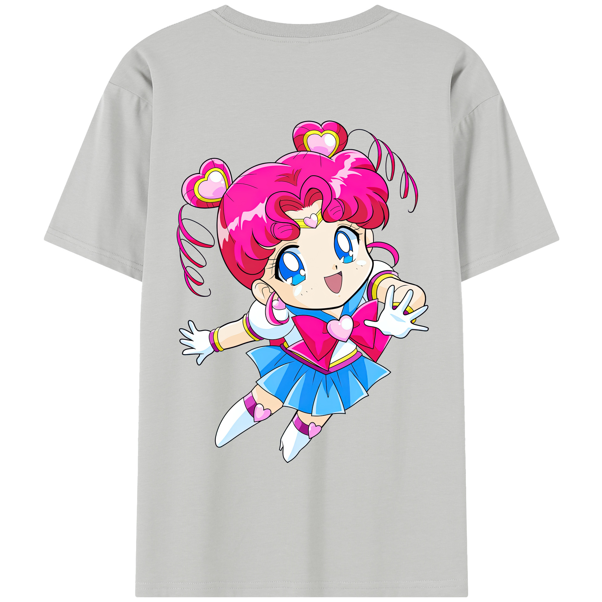 （画像用） 美少女戦士セーラームーン ちびうさ Sailor Moon Chibiusa Tsukino Usagi Small Lady Serenity レディース半袖Tシャツ(バックプリント)