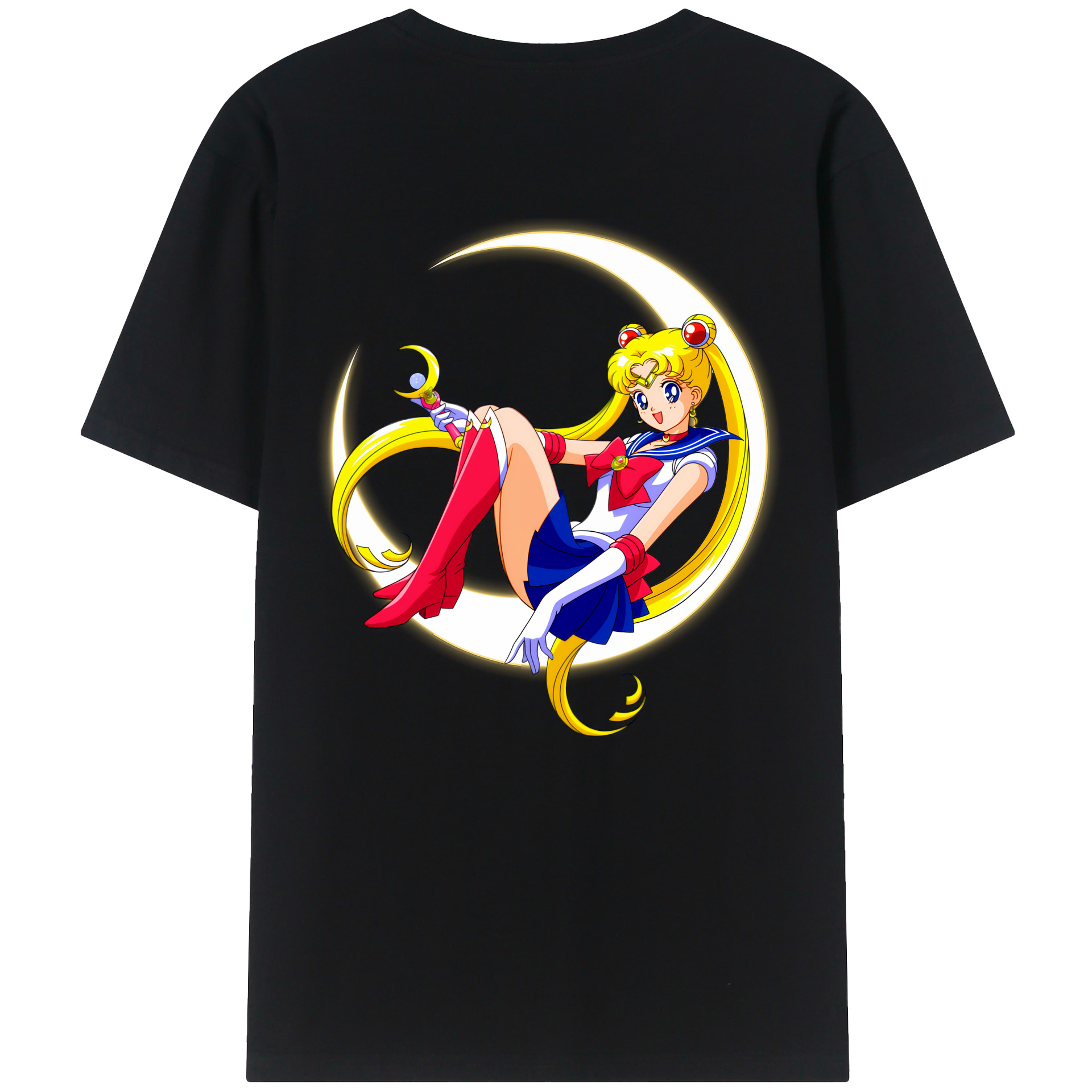 （画像用） 美少女戦士セーラームーン 月野 うさぎ つきの うさぎ Sailor Moon Tsukino Usagi レディース半袖Tシャツ(バックプリント)