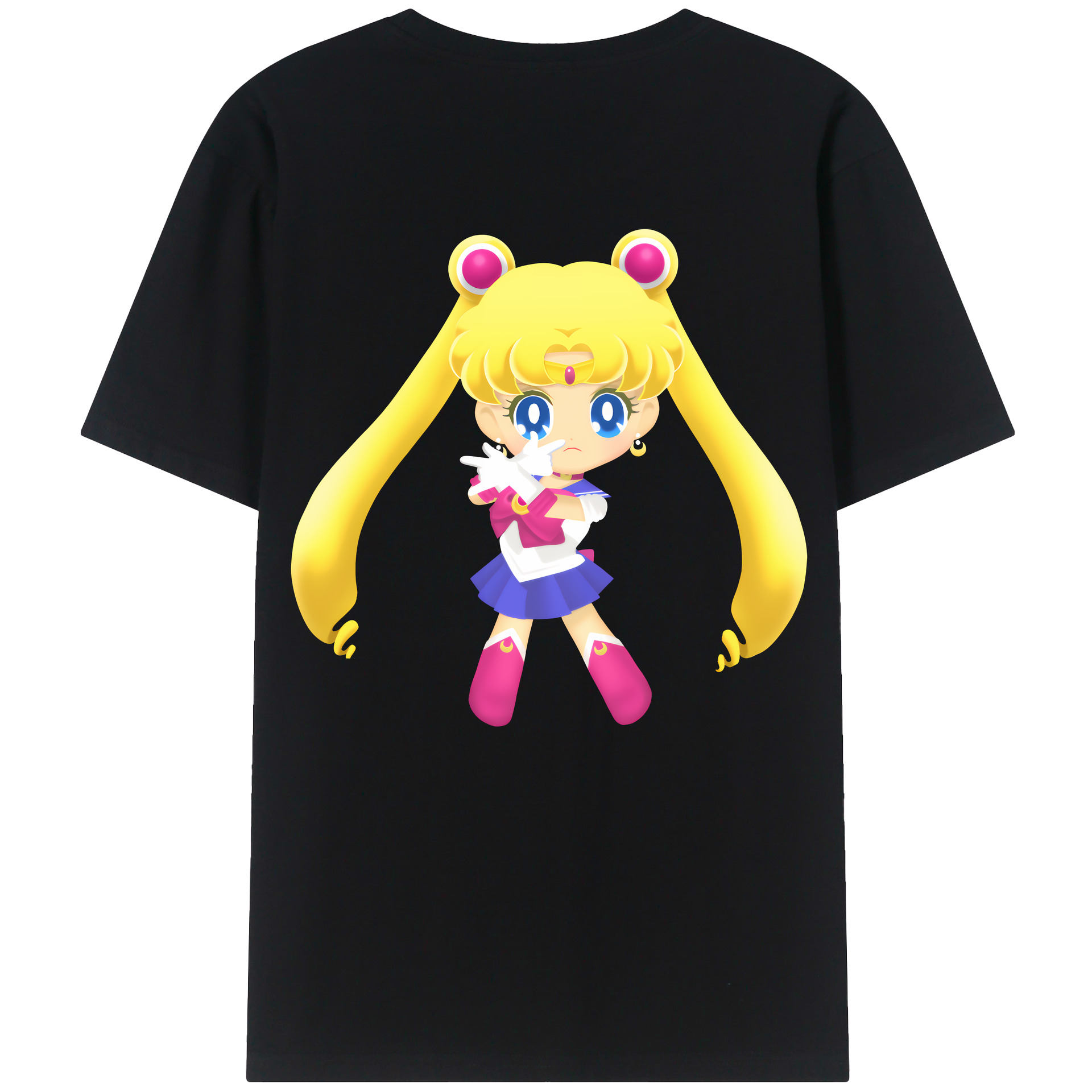 （画像用） 美少女戦士セーラームーン 月野 うさぎ つきの うさぎ Sailor Moon Tsukino Usagi レディース半袖Tシャツ(バックプリント)