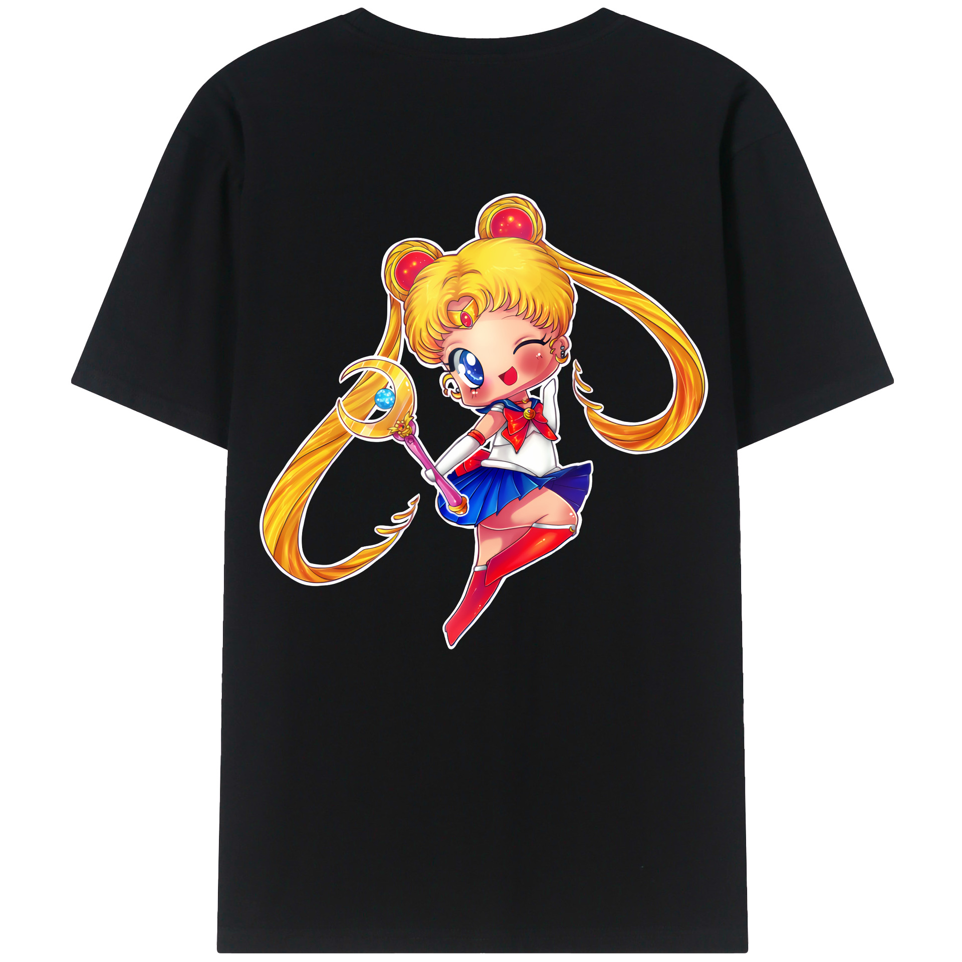 （画像用） 美少女戦士セーラームーン 月野 うさぎ つきの うさぎ Sailor Moon Tsukino Usagi レディース半袖Tシャツ(バックプリント)