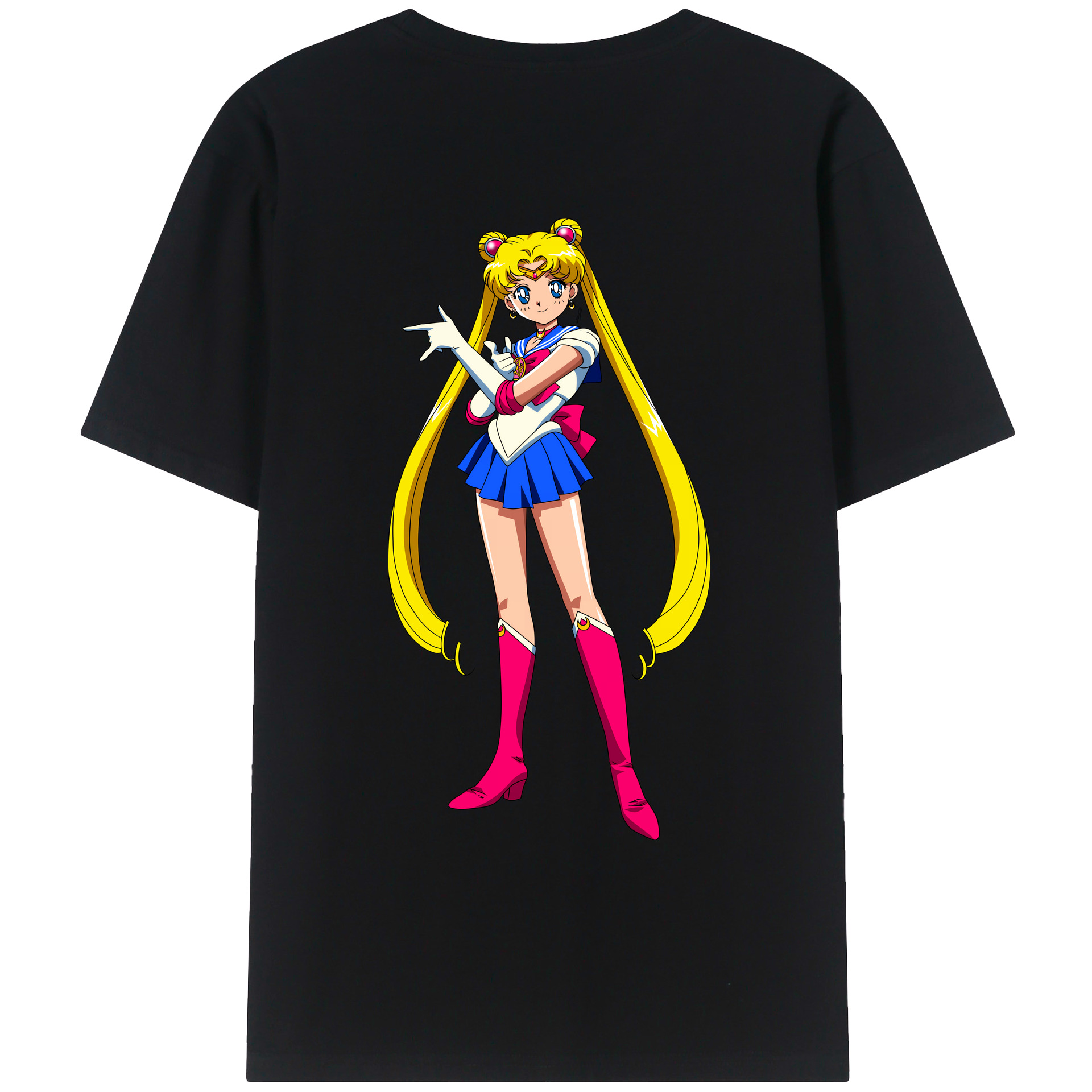 （画像用） 美少女戦士セーラームーン 月野 うさぎ つきの うさぎ Sailor Moon Tsukino Usagi レディース半袖Tシャツ(バックプリント)
