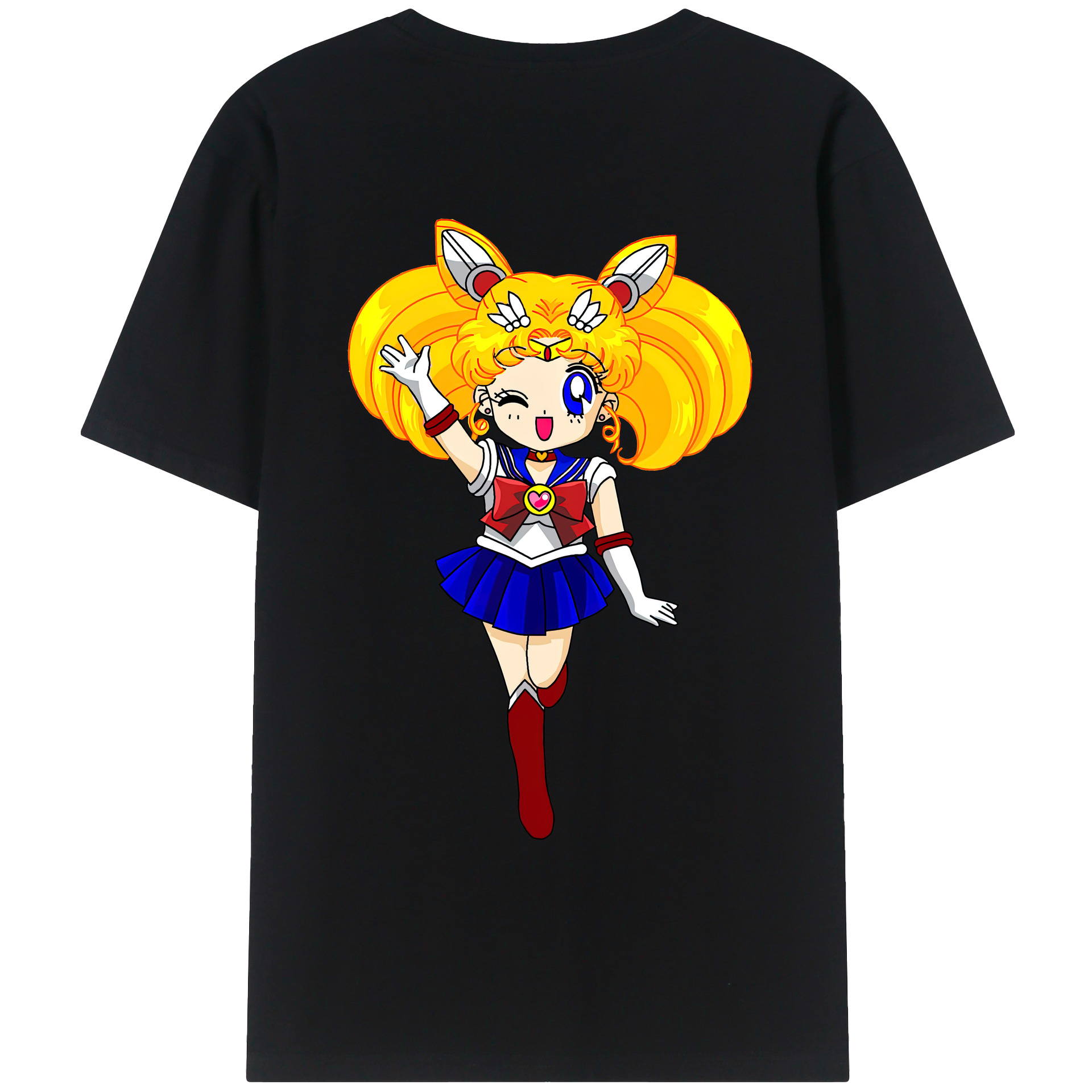 （画像用） 美少女戦士セーラームーン 月野 うさぎ つきの うさぎ Sailor Moon Tsukino Usagi レディース半袖Tシャツ(バックプリント)